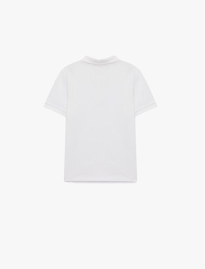 Erkek Çocuk Pamuklu Düğmeli Kısa Kollu Basic Polo Yaka Tişört