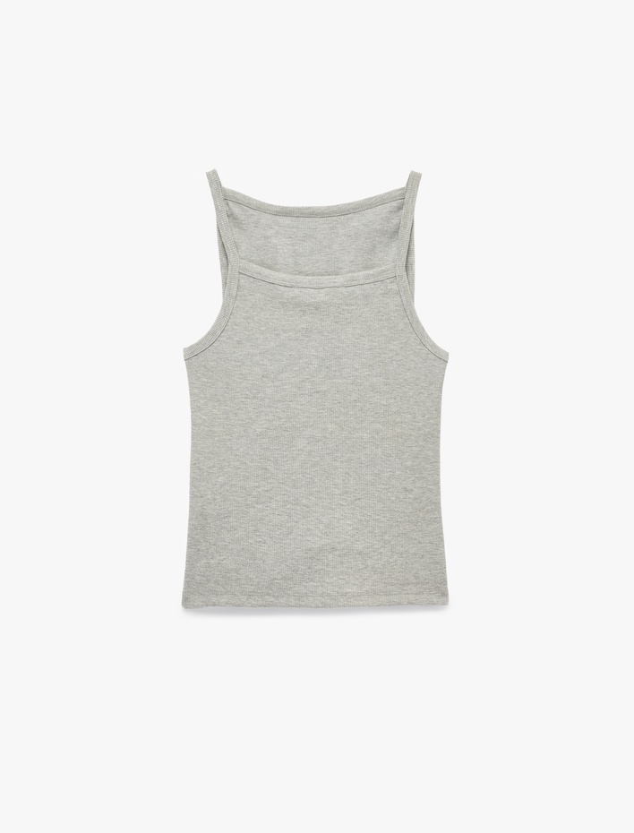  Slim Fit Kolsuz Kayık Yaka Atlet