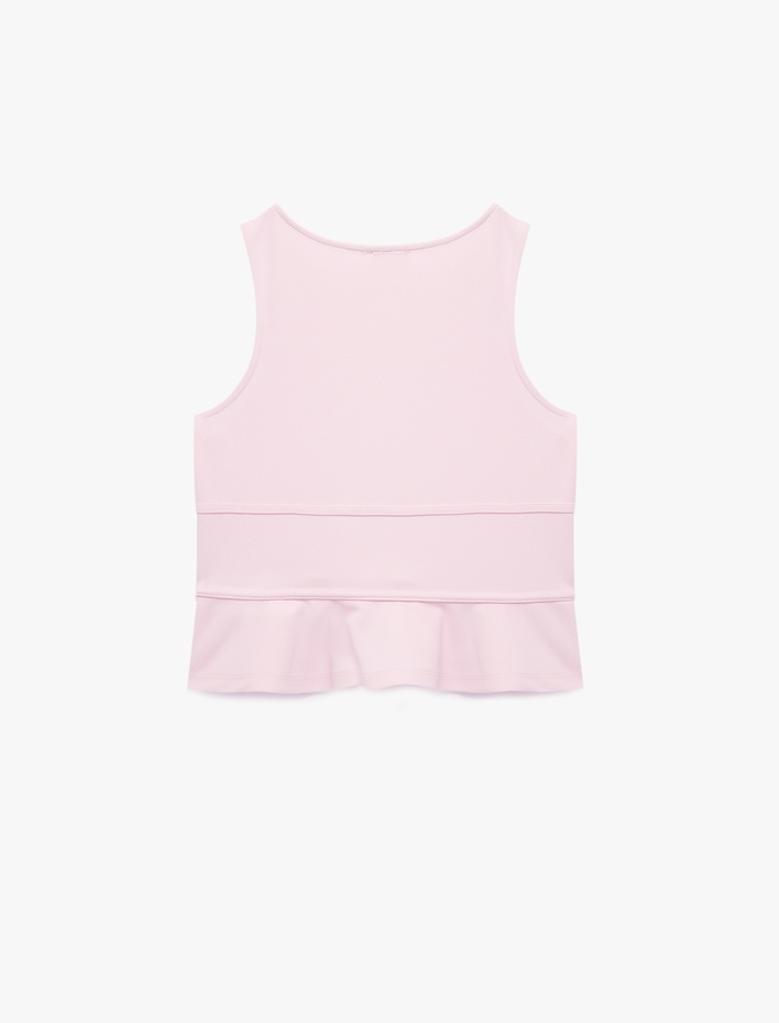 Kız Çocuk Fiyonk Detaylı Bisiklet Yaka Kolsuz Bluz