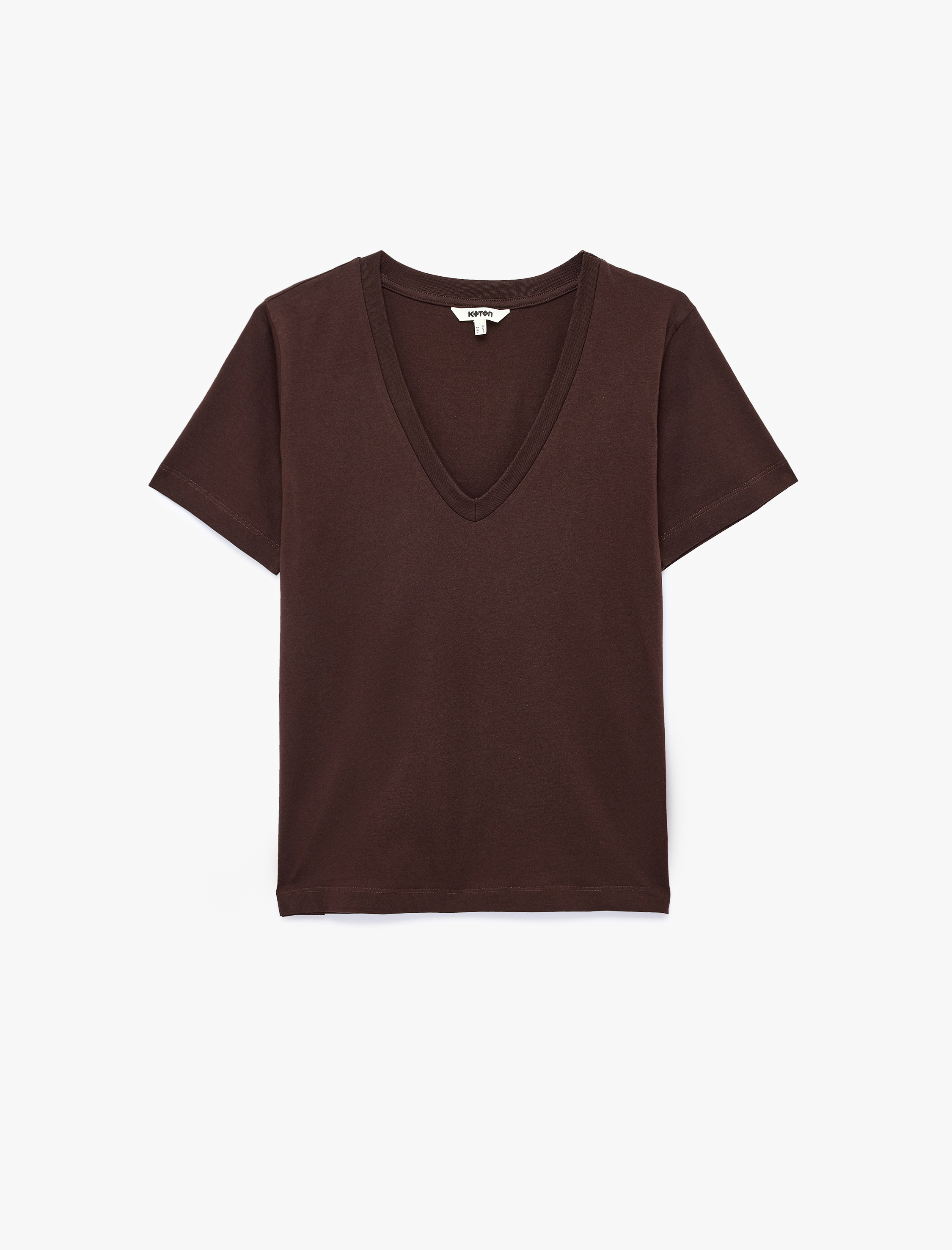   Pamuklu Kısa Kollu V Yaka Basic Tişört