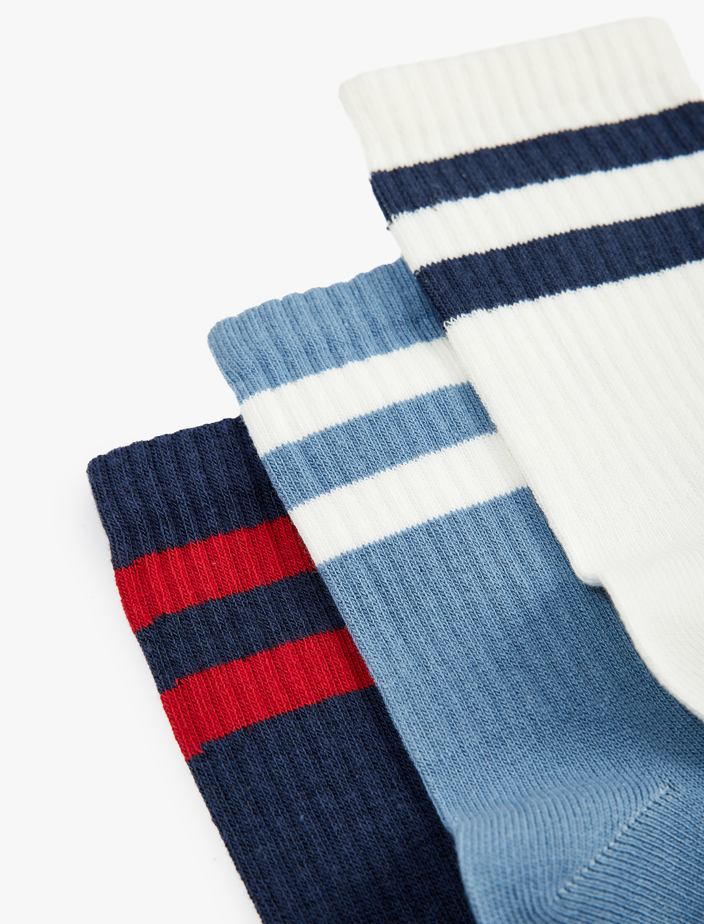  Erkek Çocuk Çizgili 3'lü Çorap Seti