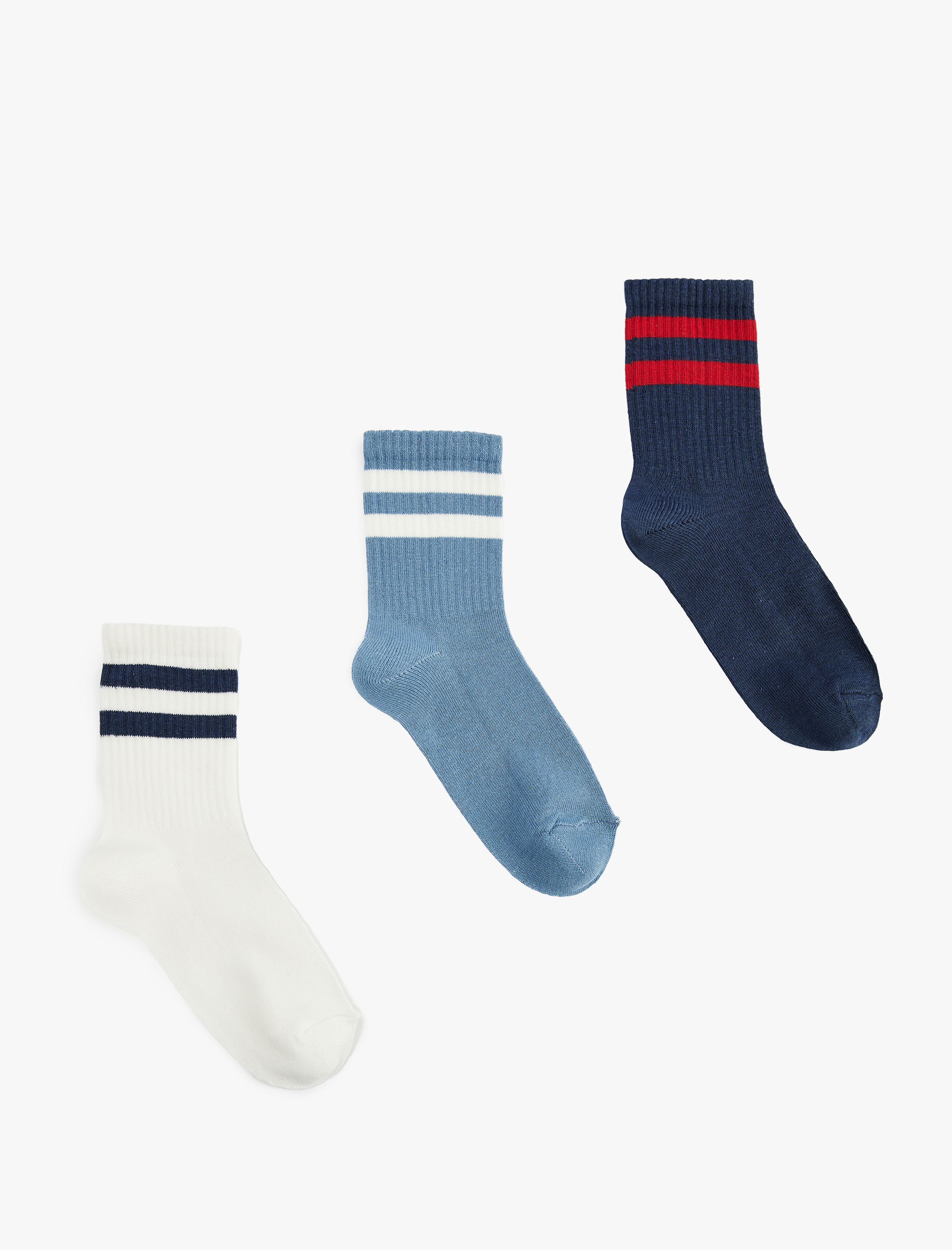  Erkek Çocuk Çizgili 3'lü Çorap Seti