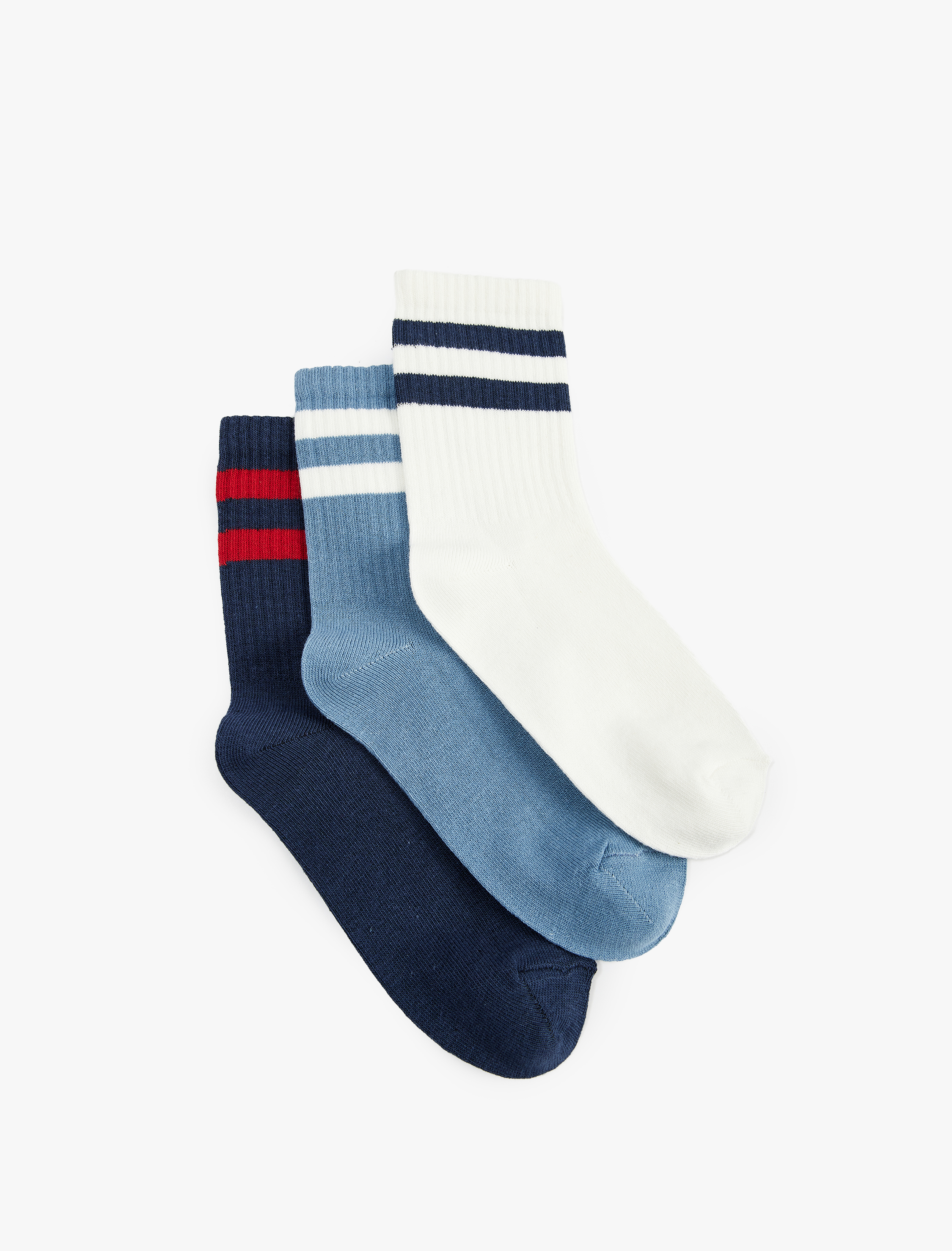  Erkek Çocuk Çizgili 3'lü Çorap Seti