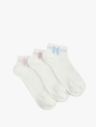 Pamuklu Fiyonk Baskılı 3'lü Çorap Seti