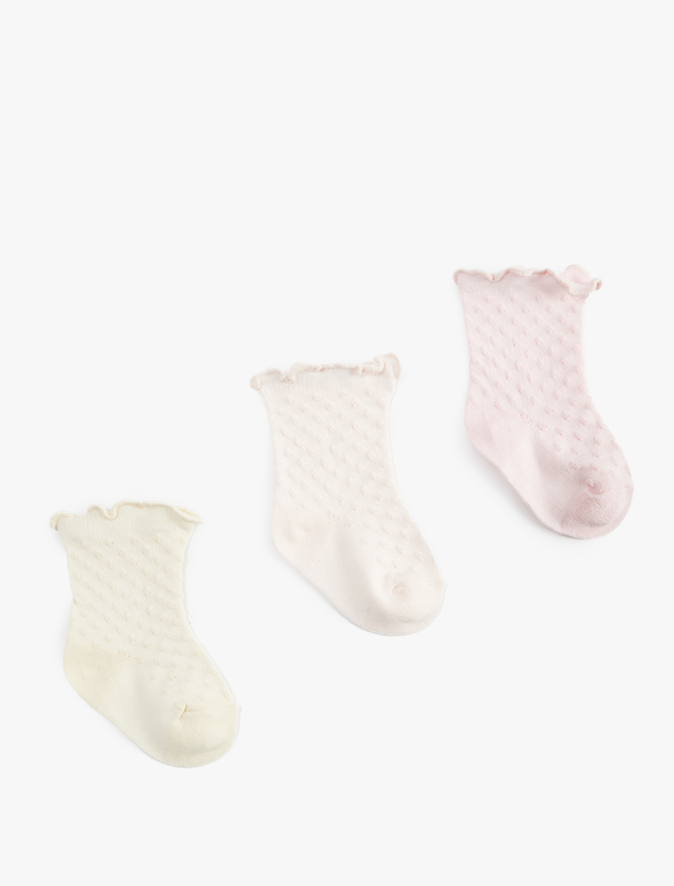 Kız Bebek Pamuklu 3'lü Çorap Seti