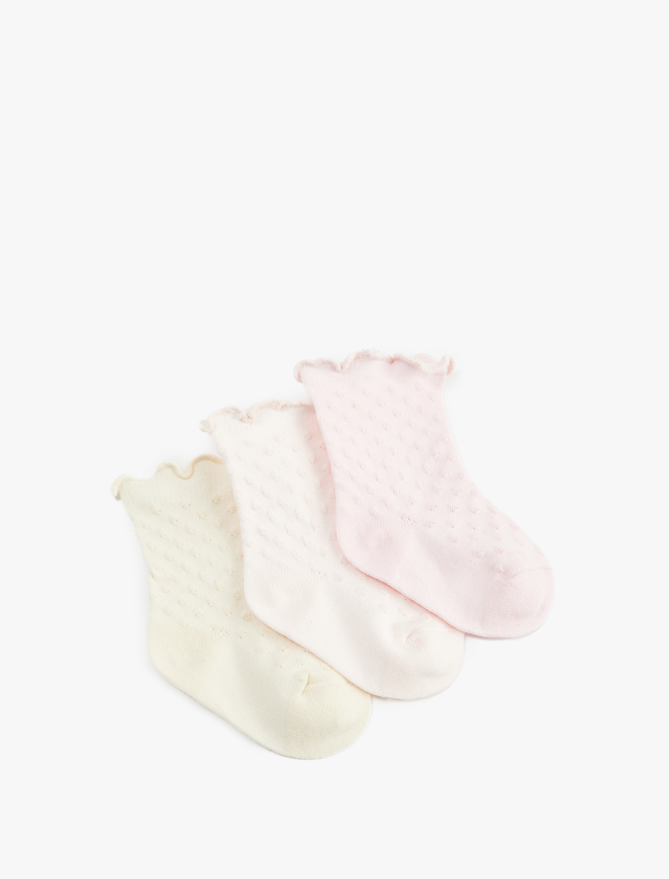  Kız Bebek Pamuklu 3'lü Çorap Seti
