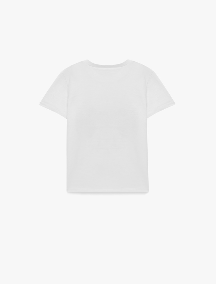 Erkek Çocuk Bisiklet Yaka Kısa Kollu Pamuklu Baskılı Tişört