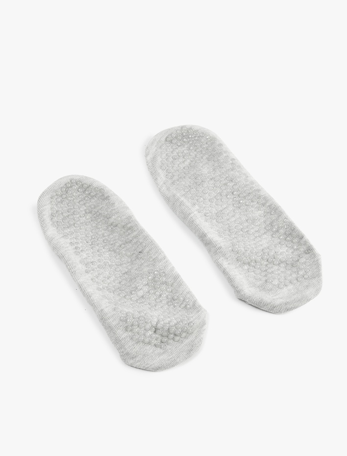 Kadın Pamuklu Lastik Detaylı Yoga Çorabı