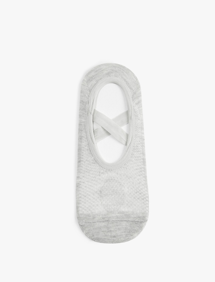 Kadın Pamuklu Lastik Detaylı Yoga Çorabı