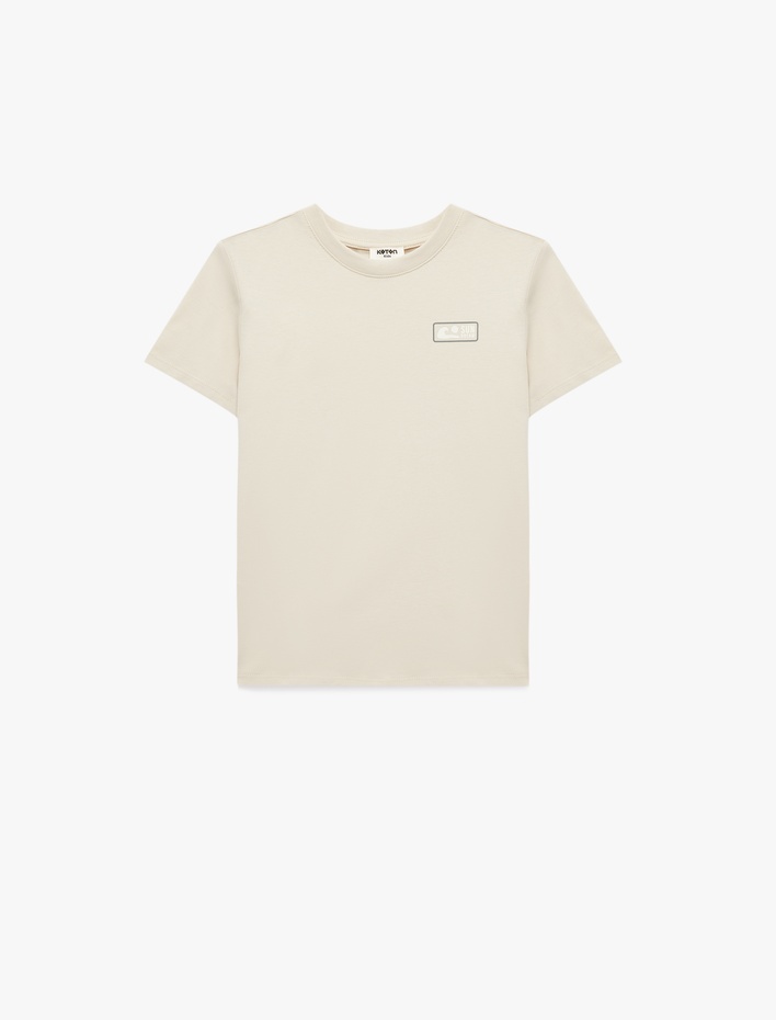 Erkek Çocuk Pamuklu Kısa Kollu Bisiklet Yaka Baskılı Tişört