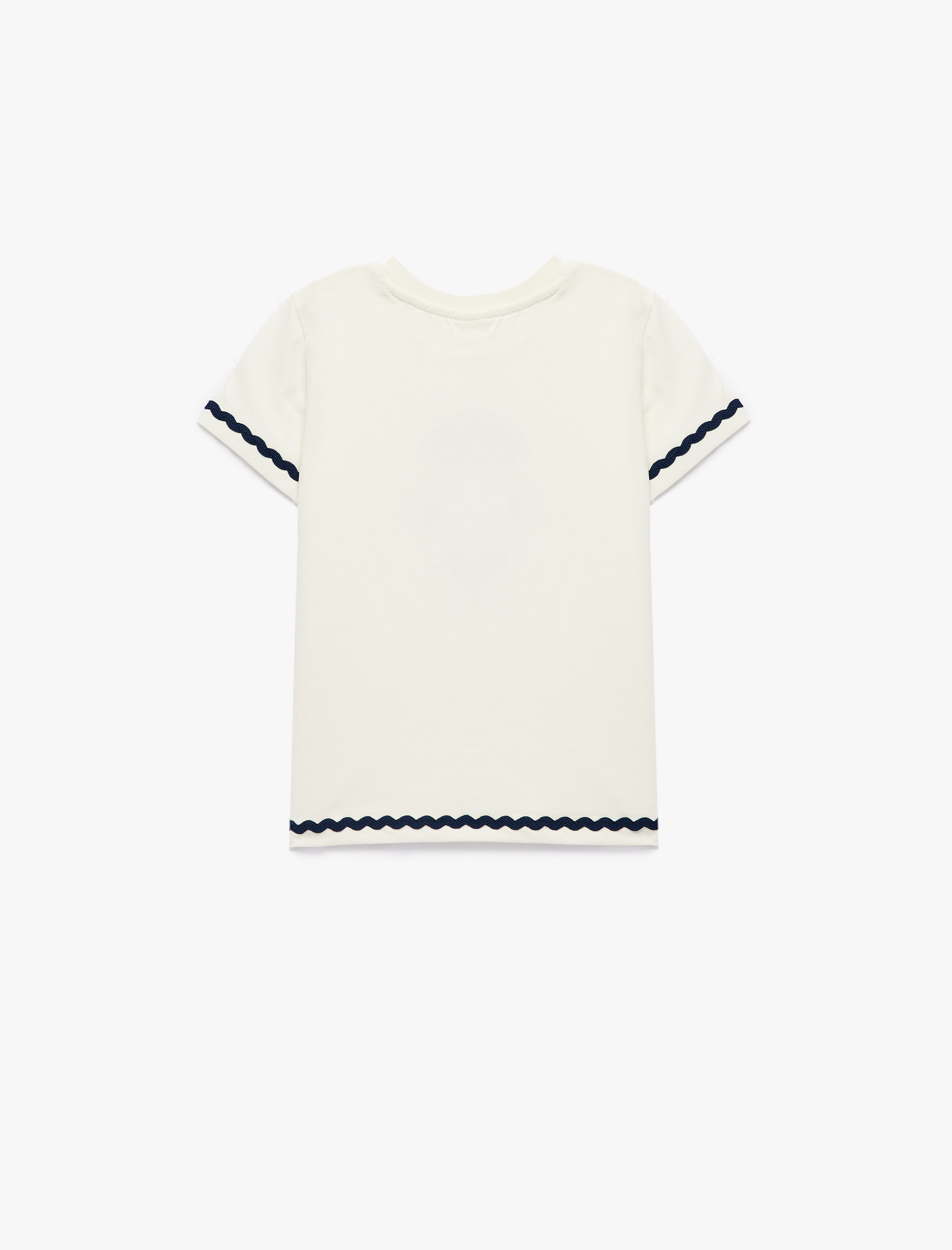  Kız Bebek Pamuklu Kısa Kollu Bisiklet Yaka Baskılı Tişört