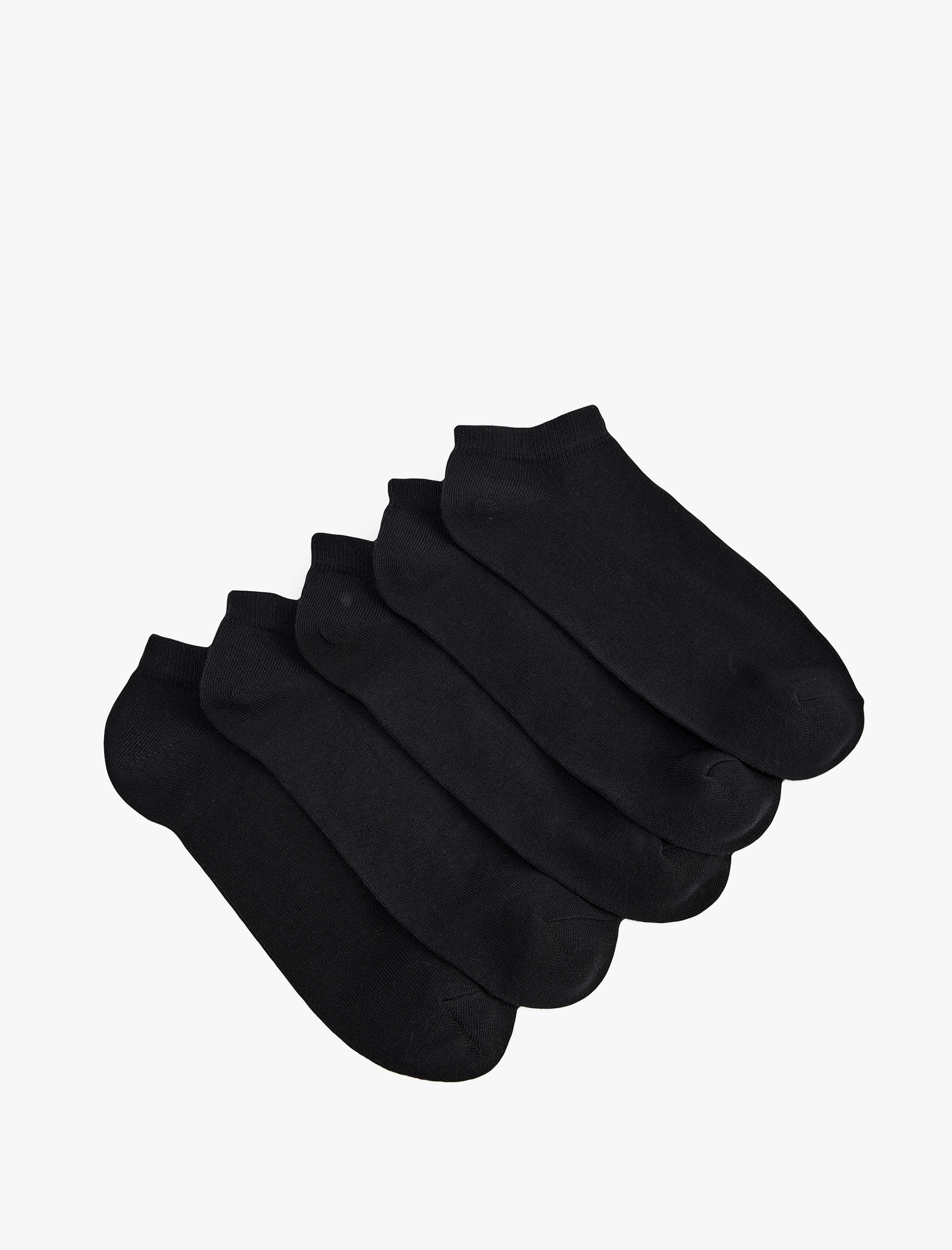  Erkek 5'li Pamuklu Basic Patik Çorap Seti