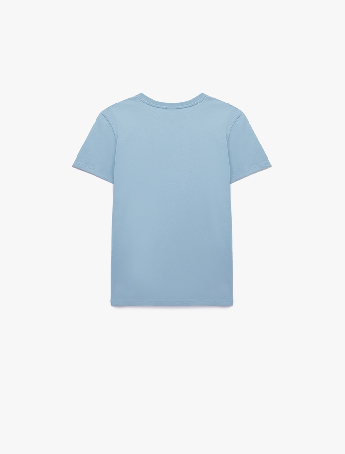 Erkek Çocuk Baskılı Bisiklet Yaka Kısa Kollu Pamuklu Tişört