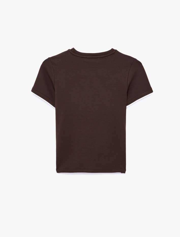  Slim Fit Kısa Kollu Bisiklet Yaka Modal Tişört