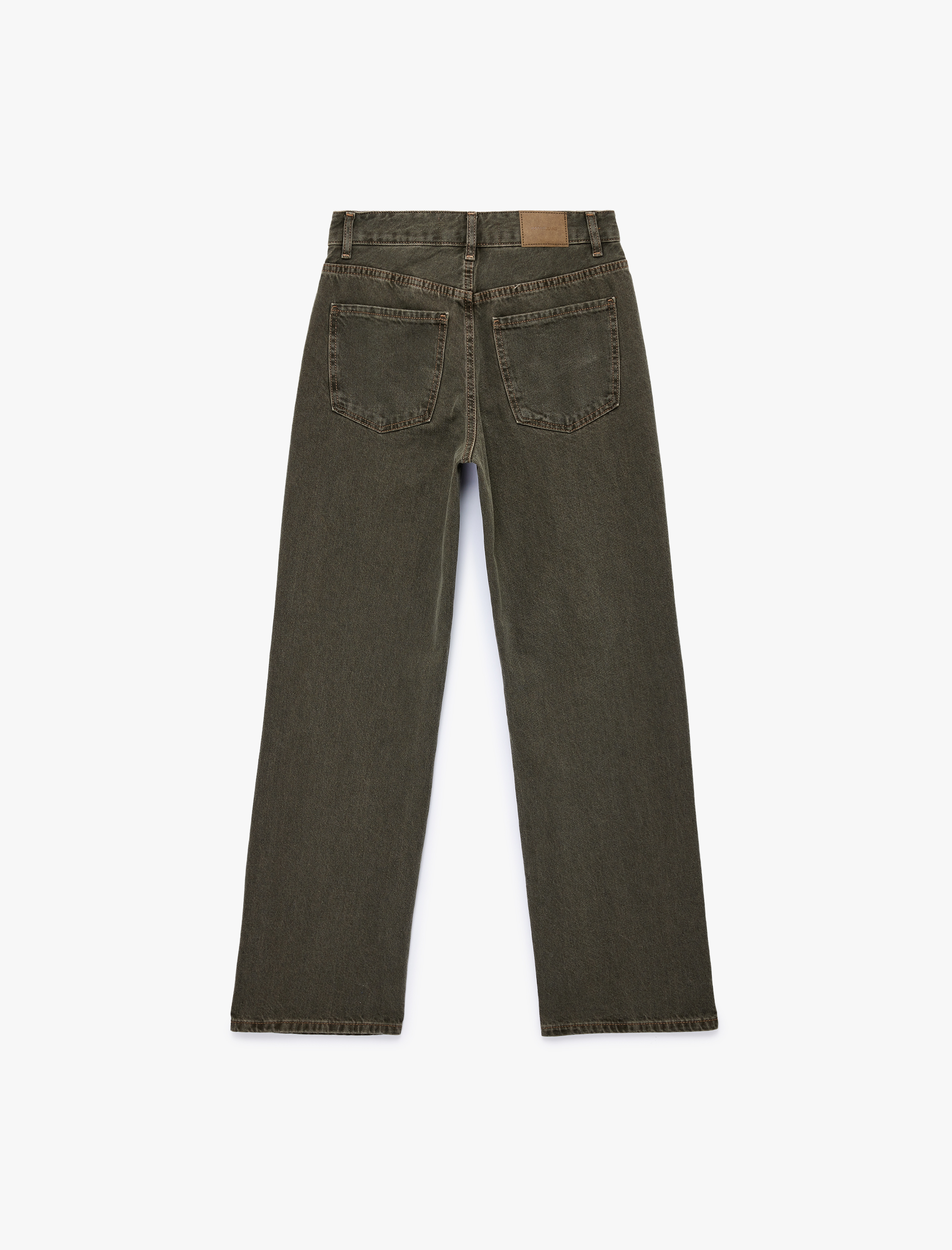   Pamuklu Düz Paça Normal Bel Denim Pantolon - Straight Fit Jean