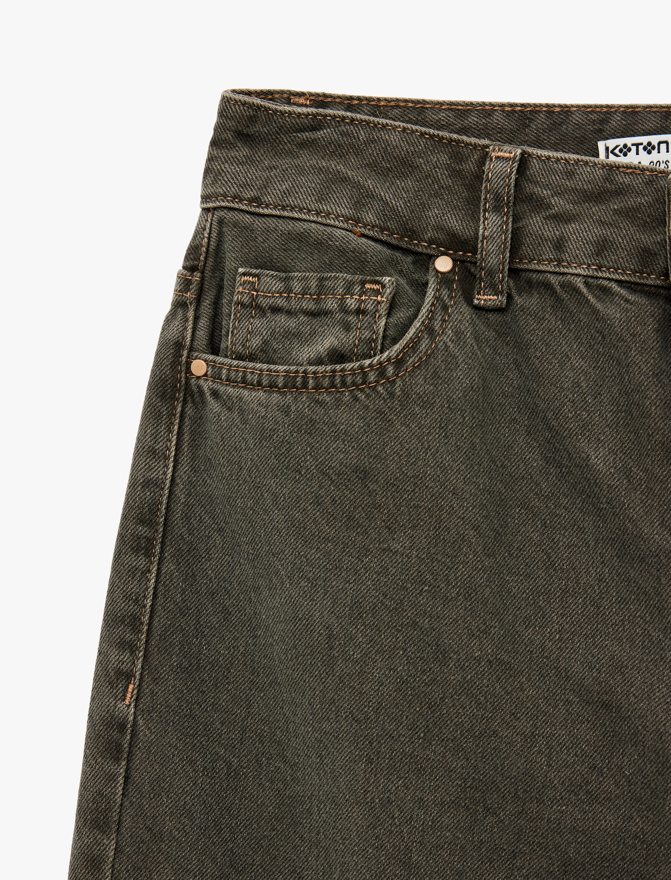   Pamuklu Düz Paça Normal Bel Denim Pantolon - Straight Fit Jean