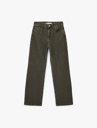 Pamuklu Düz Paça Normal Bel Denim Pantolon - Straight Fit Jean