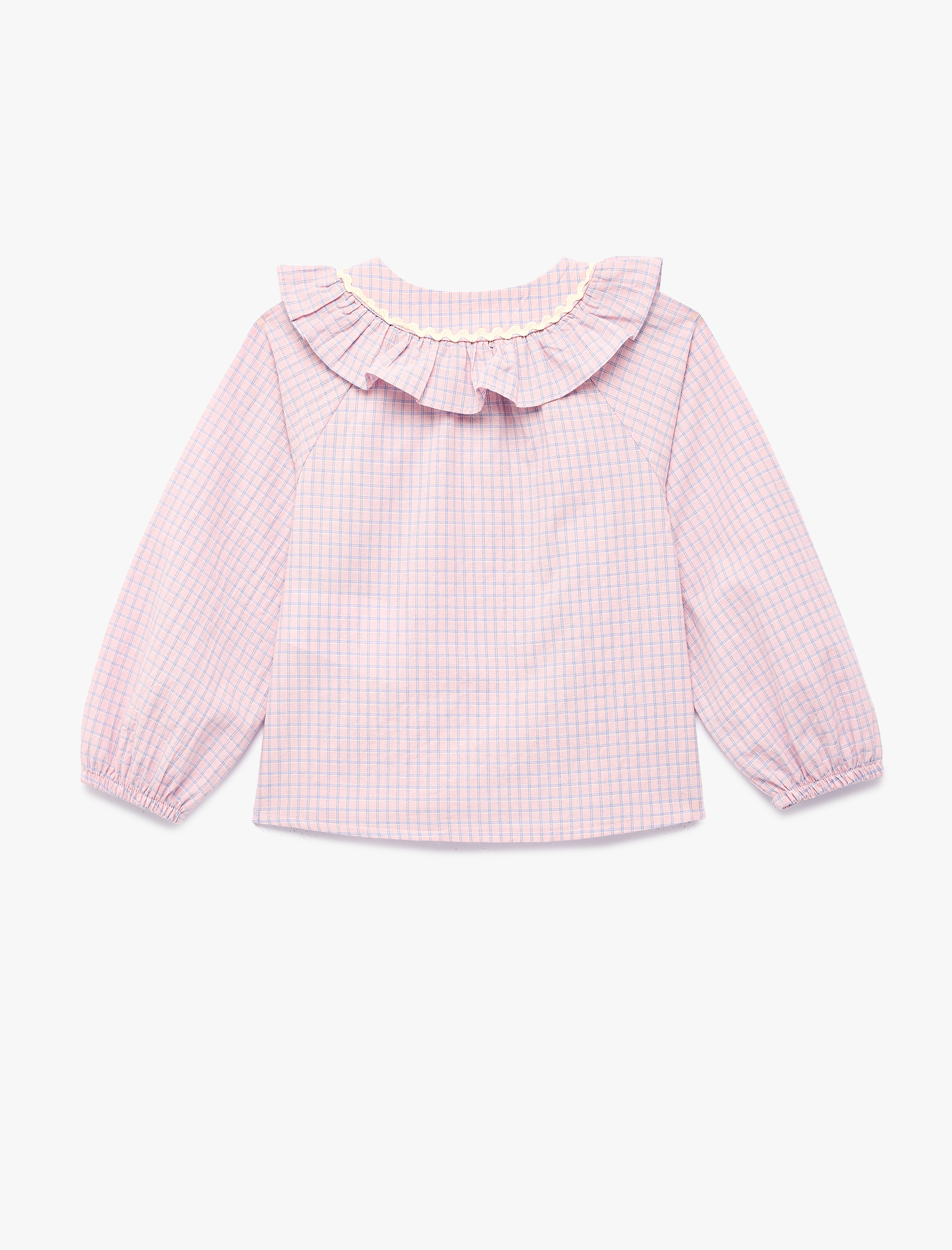  Kız Bebek Pamuklu Fırfırlı Uzun Kollu Bebe Yaka Gömlek