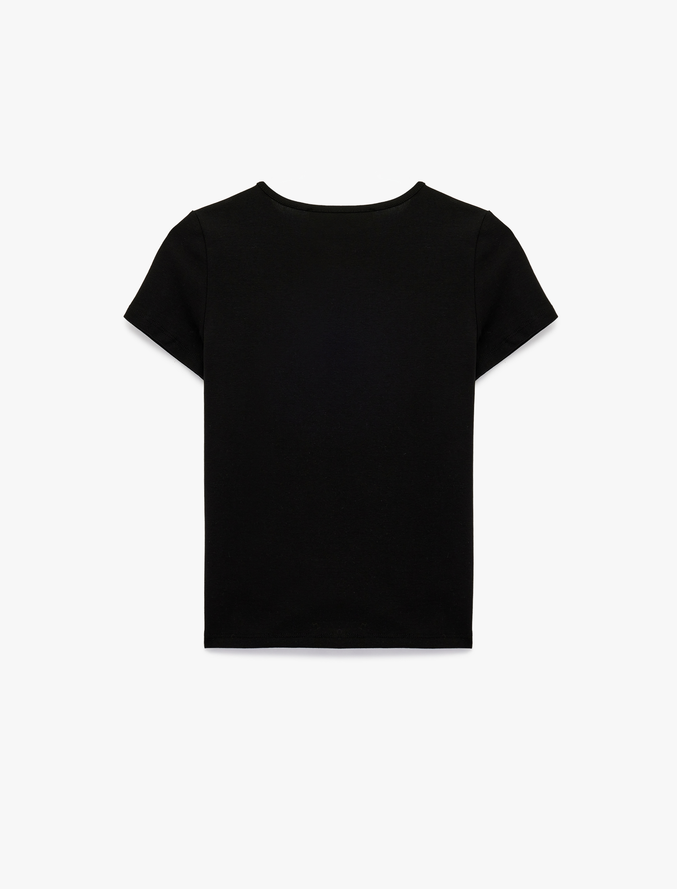   Slim Fit Kısa Kollu Bisiklet Yaka Pamuklu Kiraz Baskılı Tişört