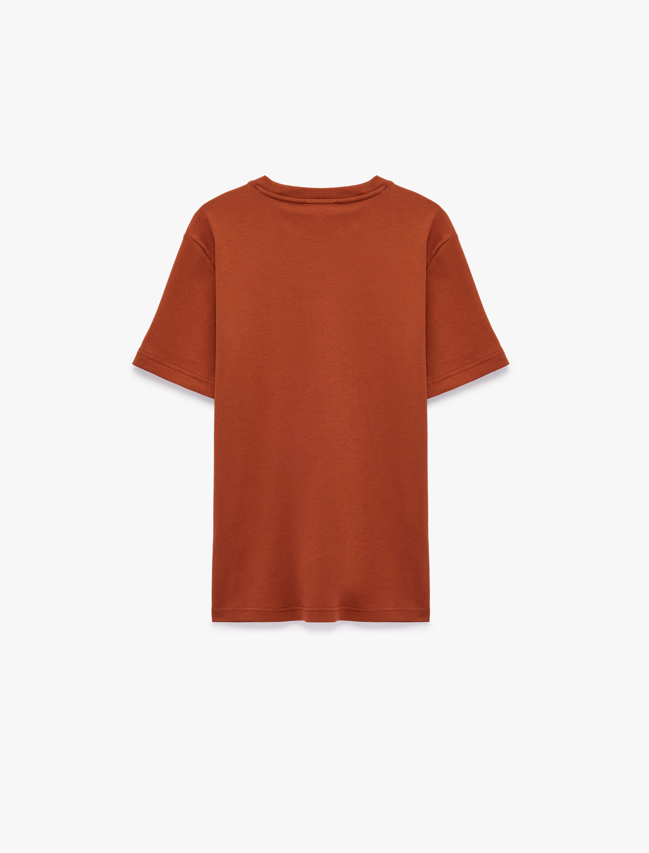   Regular Fit Kısa Kollu Pamuklu Bisiklet Yaka Tişört