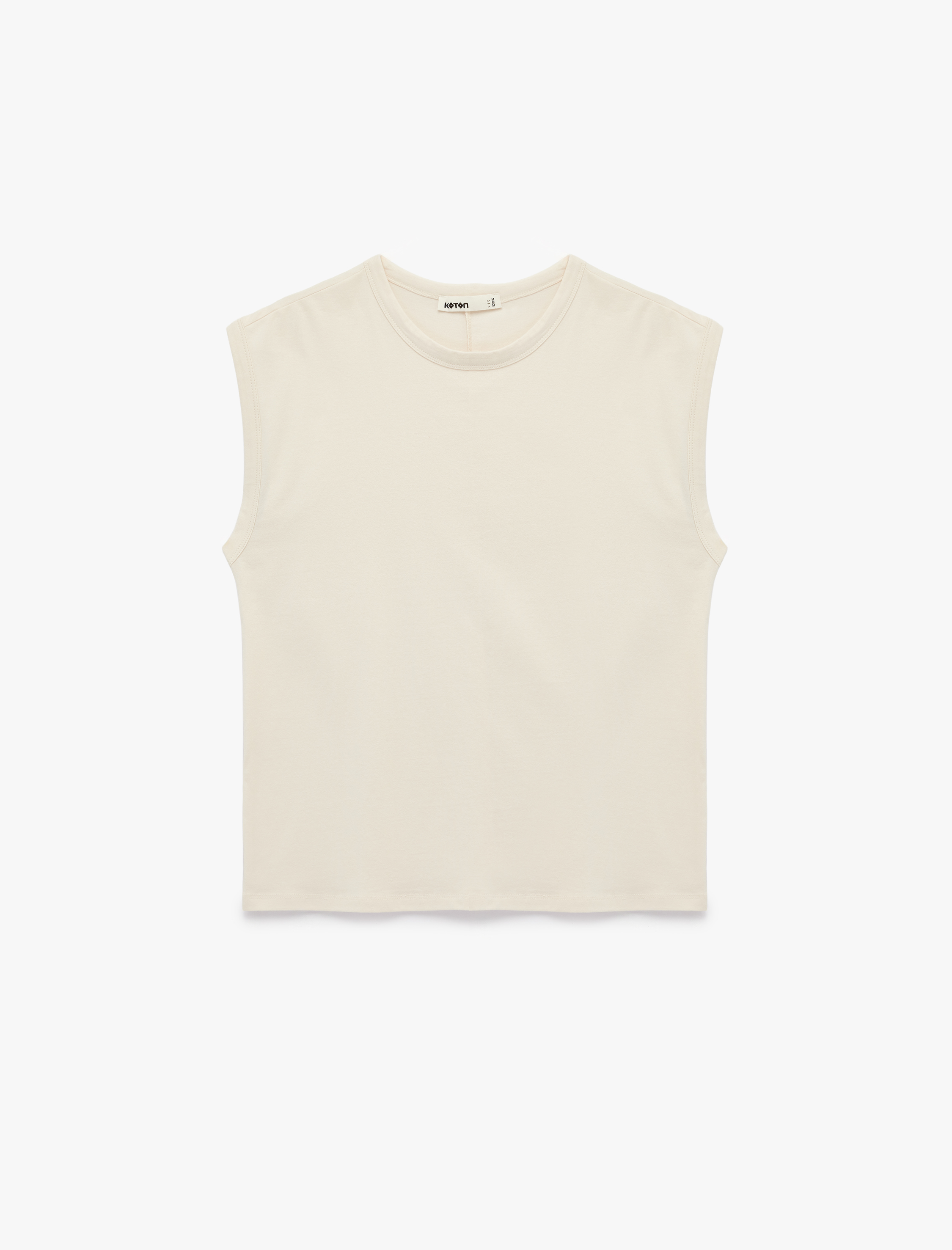   Regular Fit Pamuklu Bisiklet Yaka Kolsuz Tişört