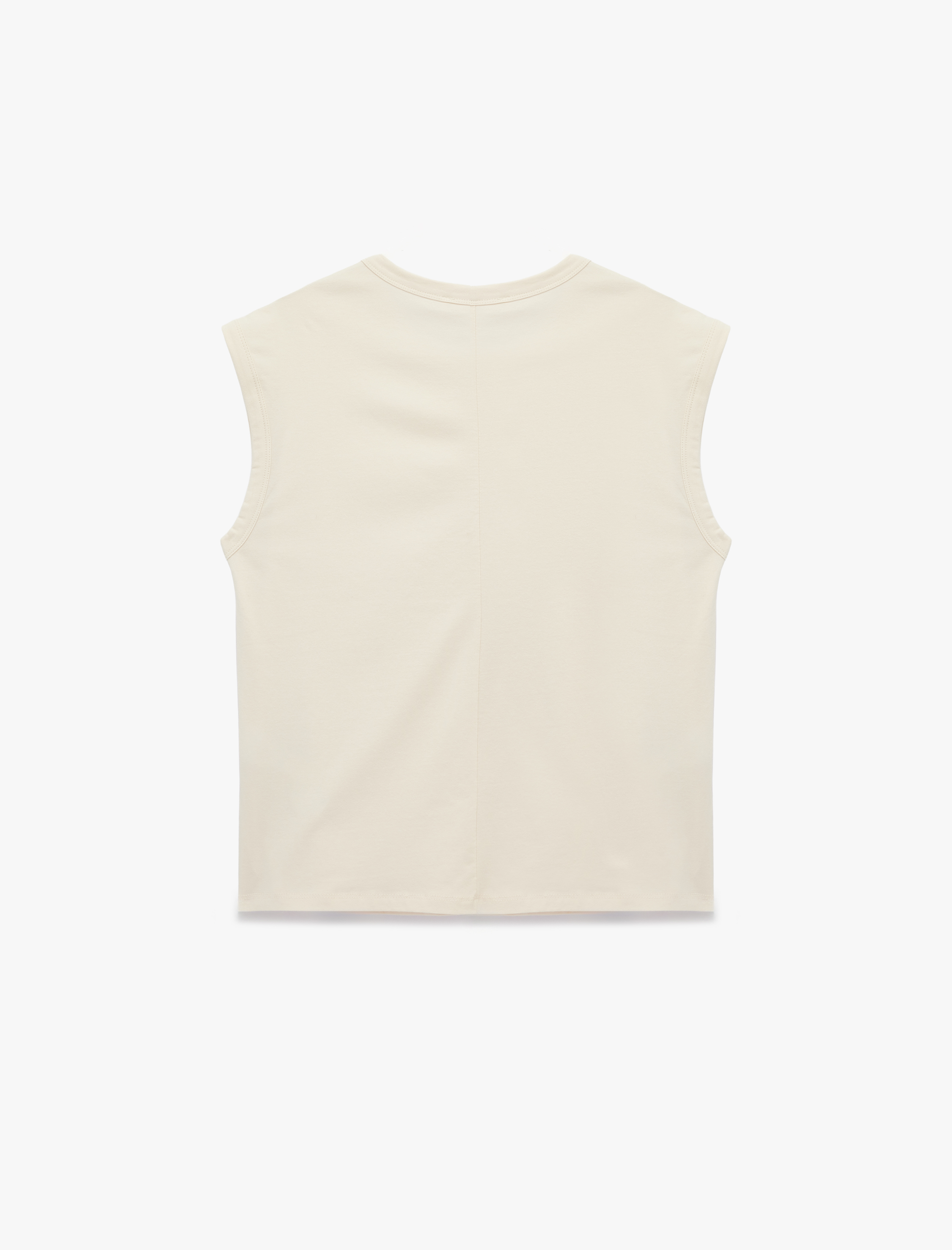   Regular Fit Pamuklu Bisiklet Yaka Kolsuz Tişört