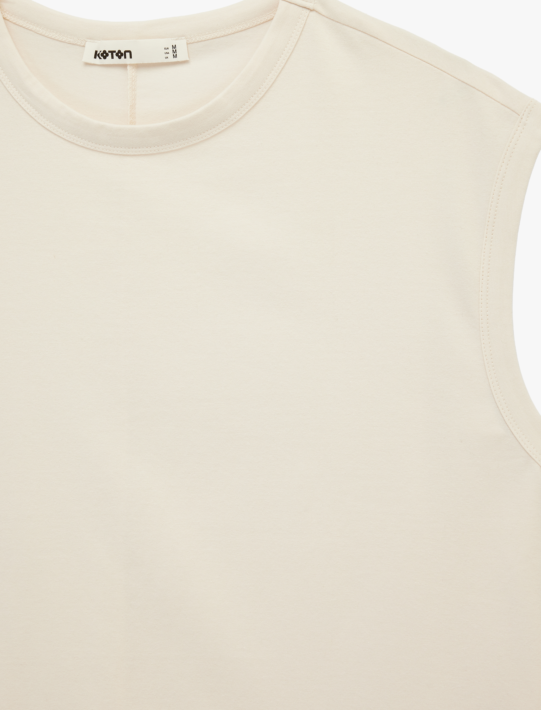   Regular Fit Pamuklu Bisiklet Yaka Kolsuz Tişört