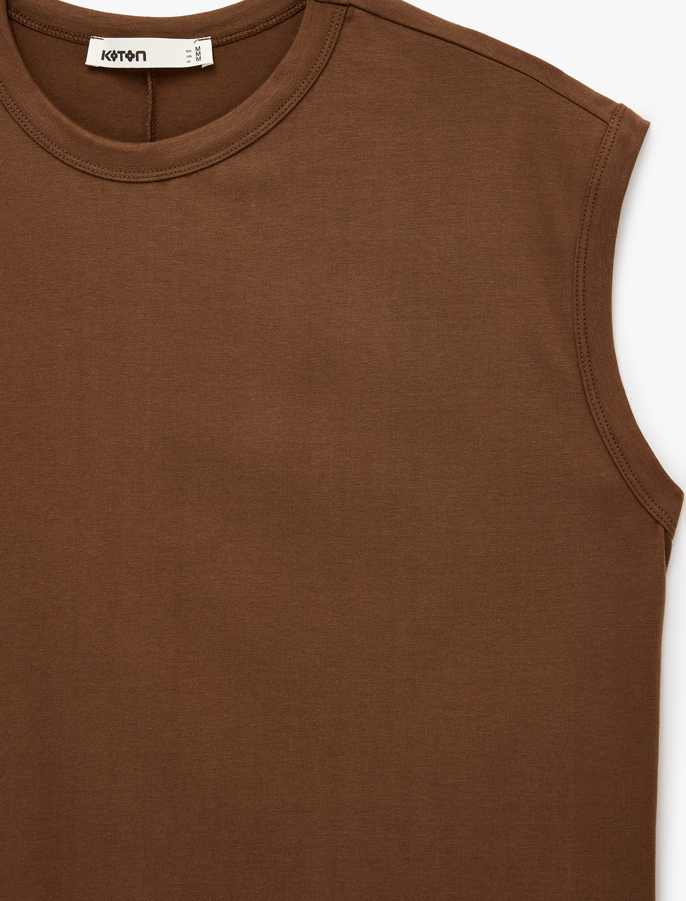   Regular Fit Pamuklu Bisiklet Yaka Kolsuz Tişört