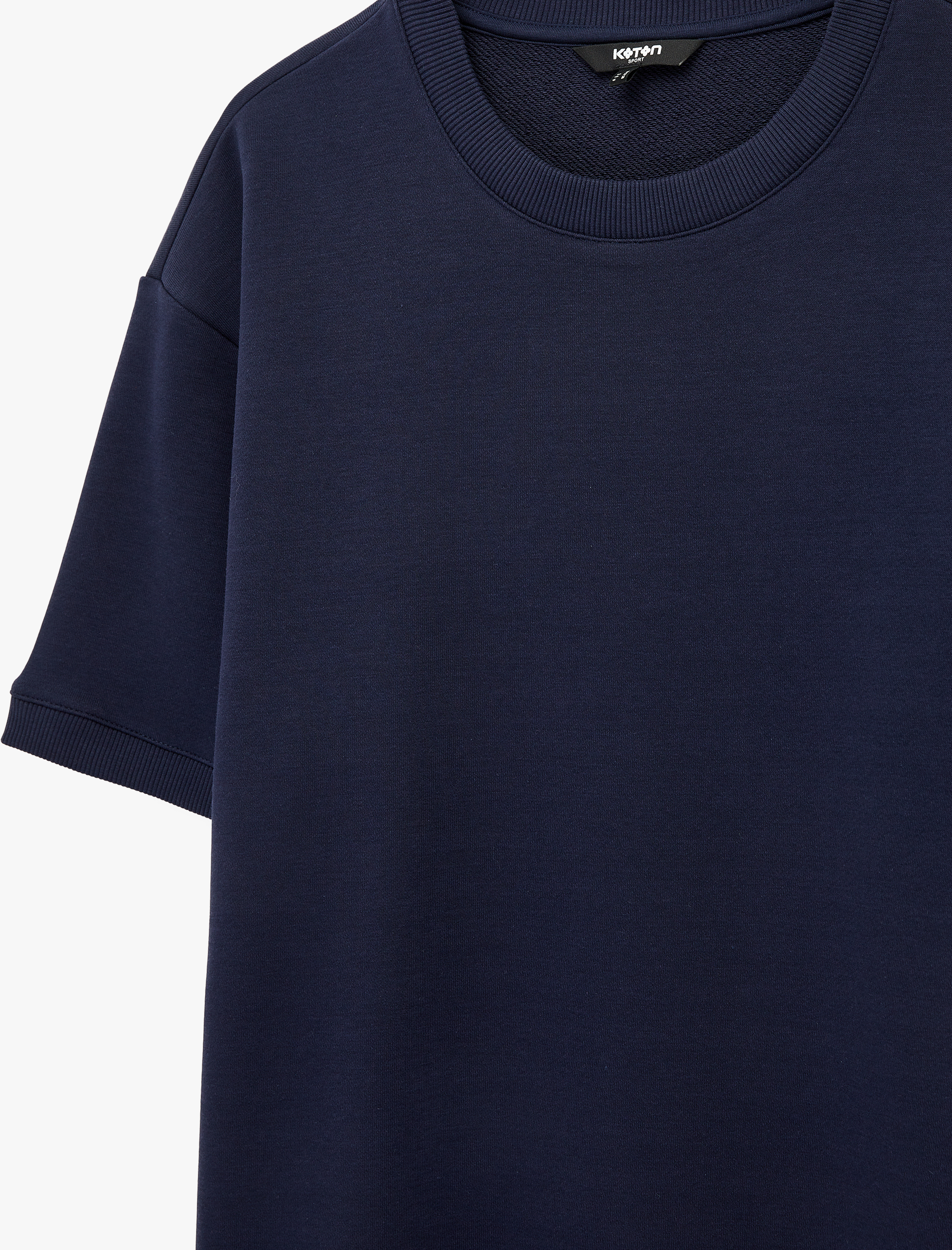   Kısa Kollu Rahat Kalıp Bisiklet Yaka Basic Spor Tişört