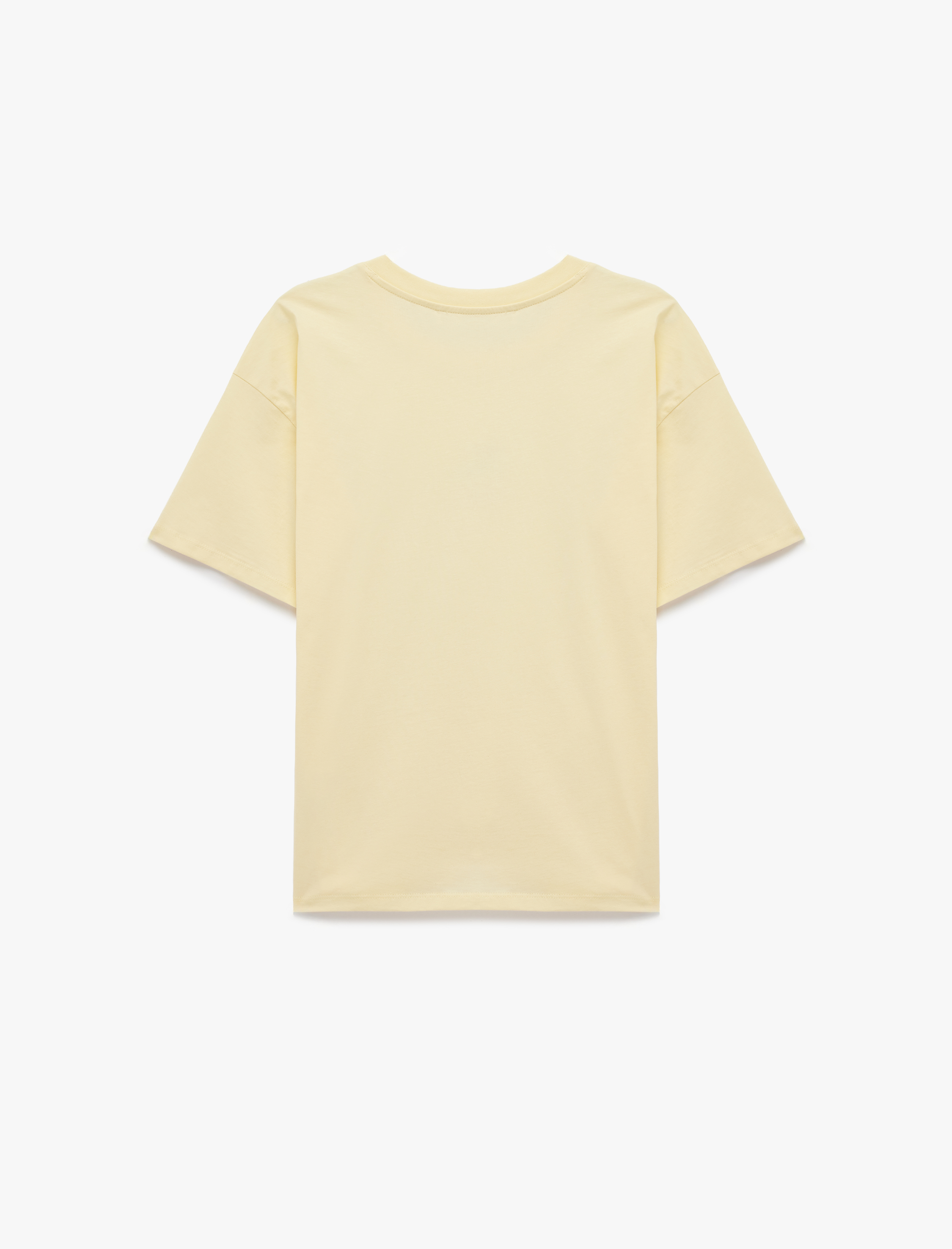   Rahat Kalıp Kısa Kollu Bisiklet Yaka Pamuklu Ördek Nakışlı Tişört