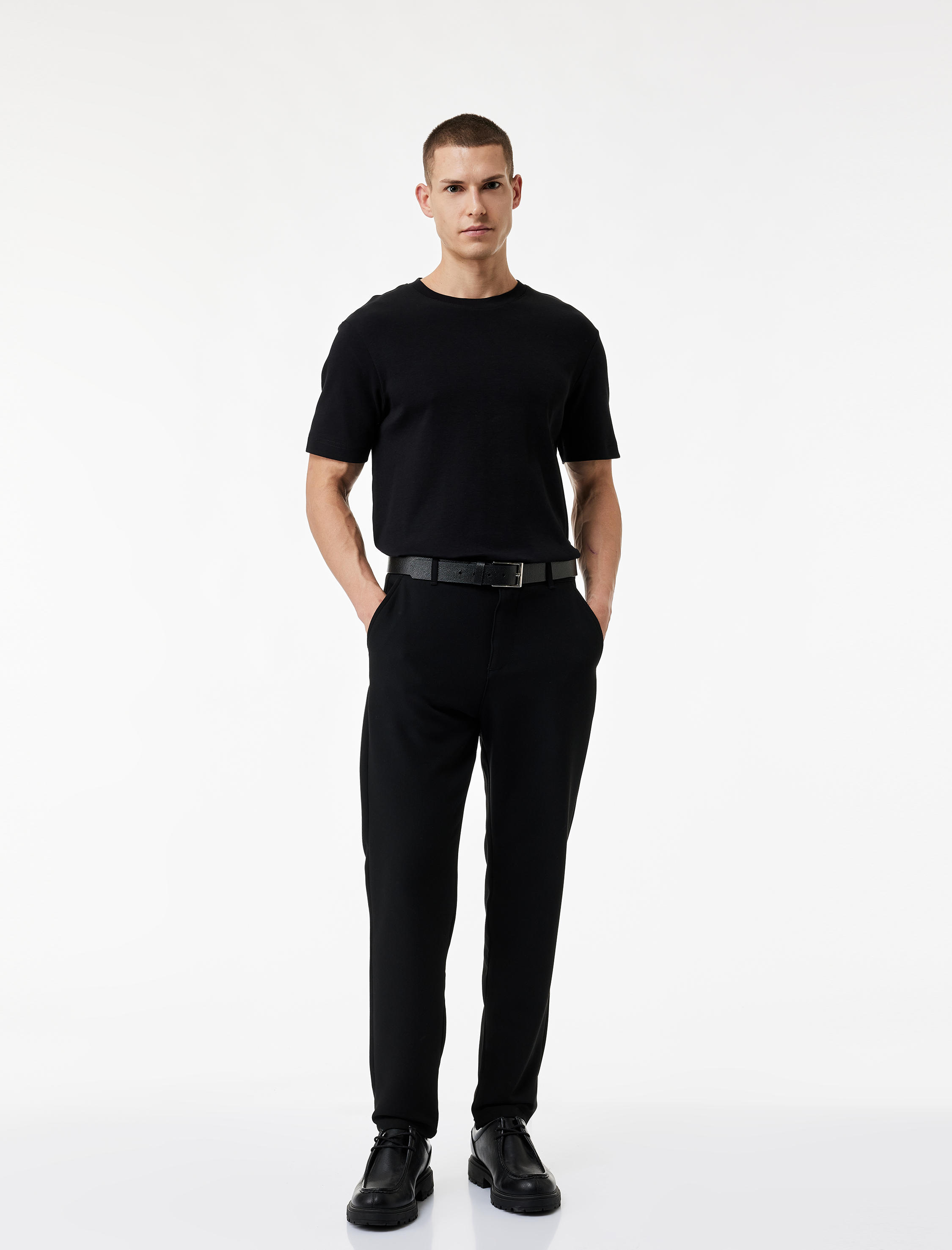   Regular Fit Kısa Kollu Pamuklu Bisiklet Yaka Tişört