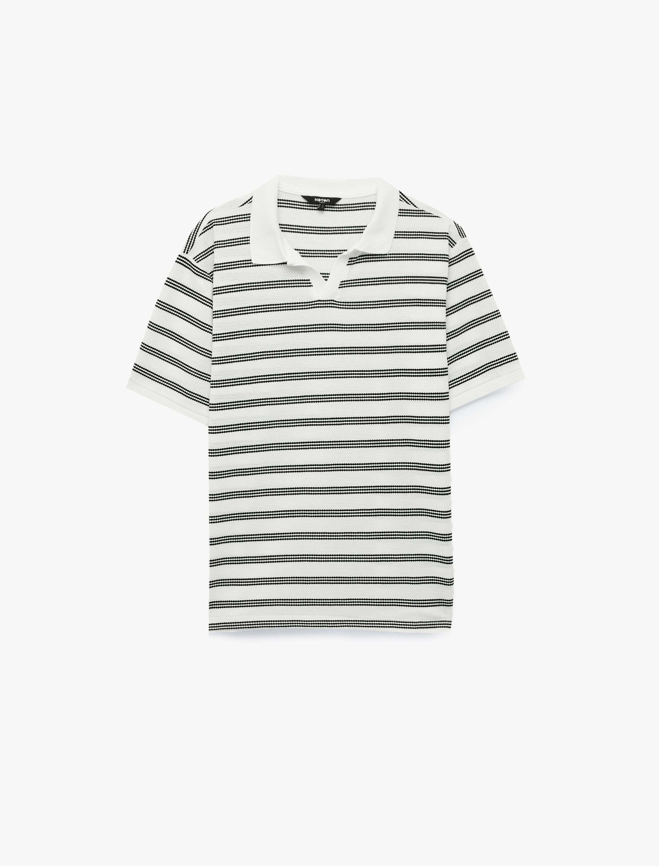   Regular Fit Kısa Kollu Çizgili Polo Yaka Tişört
