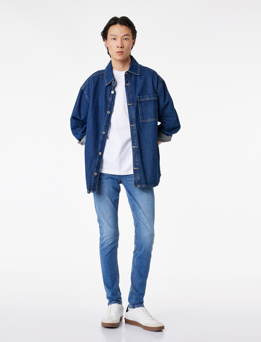 Koton Erkek Normal Bel Pamuklu Skinny Fit Jean Pantolon – Michael Jean