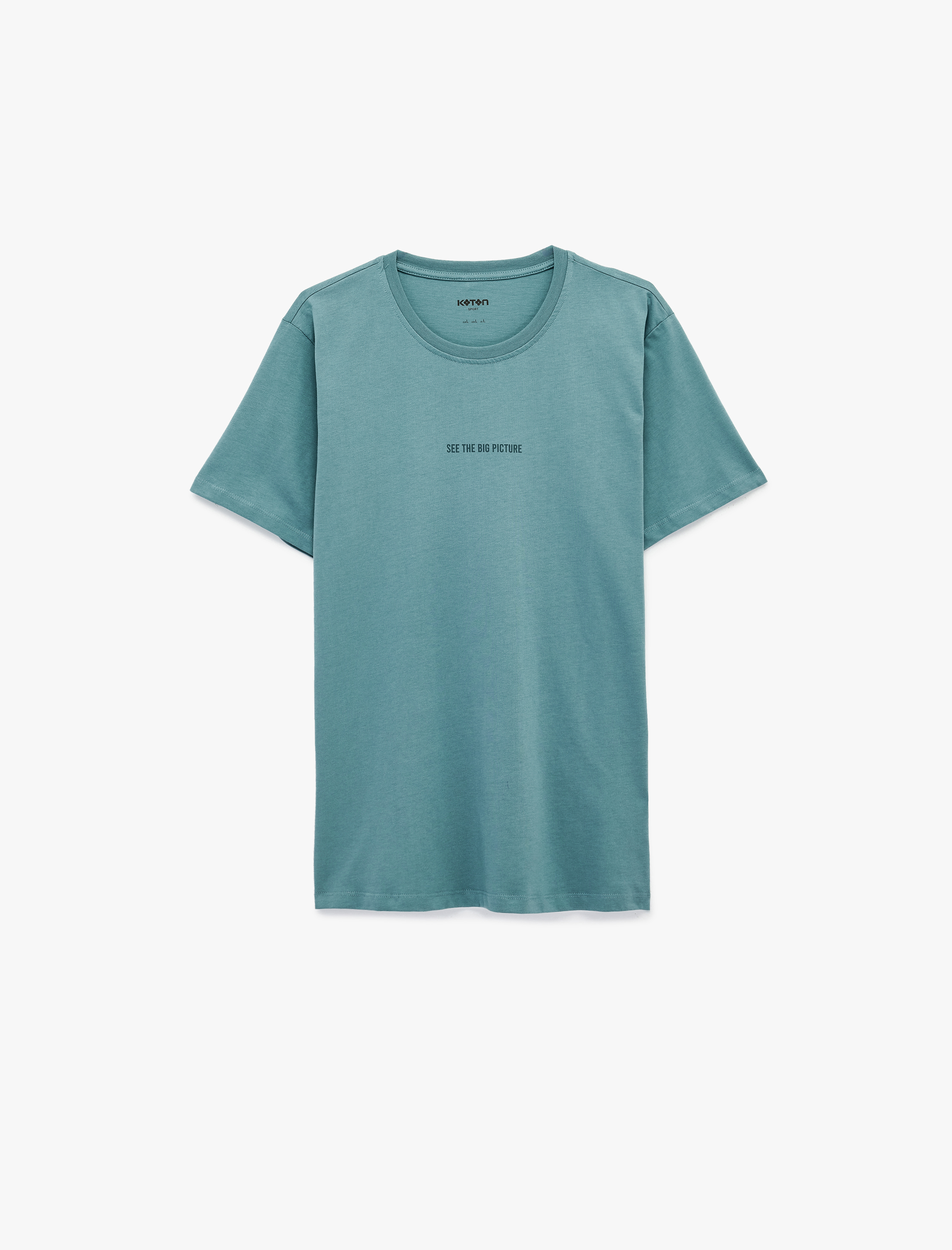   Kısa Kollu Regular Fit Bisiklet Yaka Pamuklu Baskılı Spor Tişört