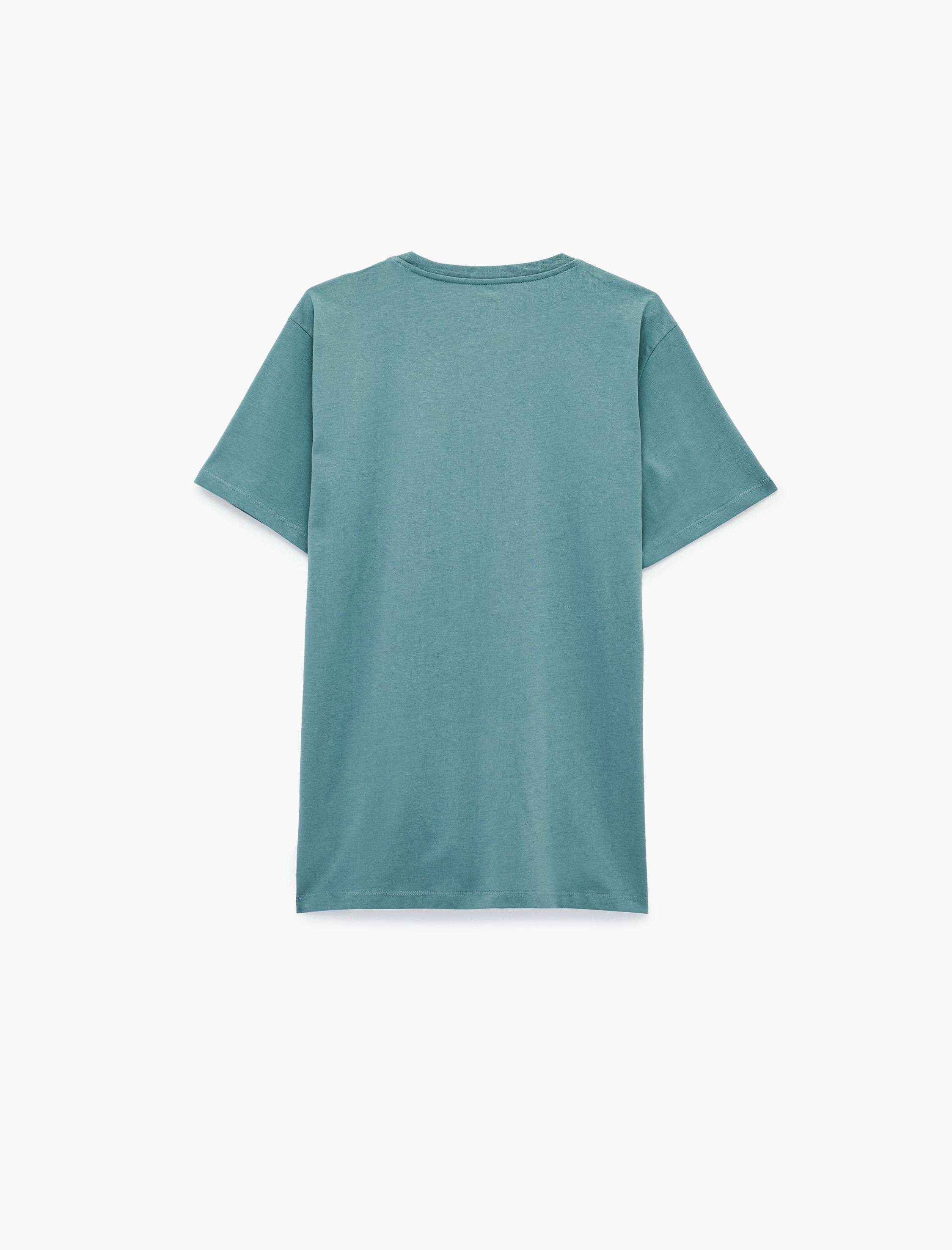   Kısa Kollu Regular Fit Bisiklet Yaka Pamuklu Baskılı Spor Tişört