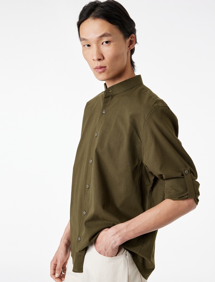  Regular Fit Uzun Kollu Pamuklu Hakim Yaka Gömlek