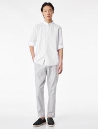 Regular Fit Uzun Kollu Pamuklu Hakim Yaka Gömlek