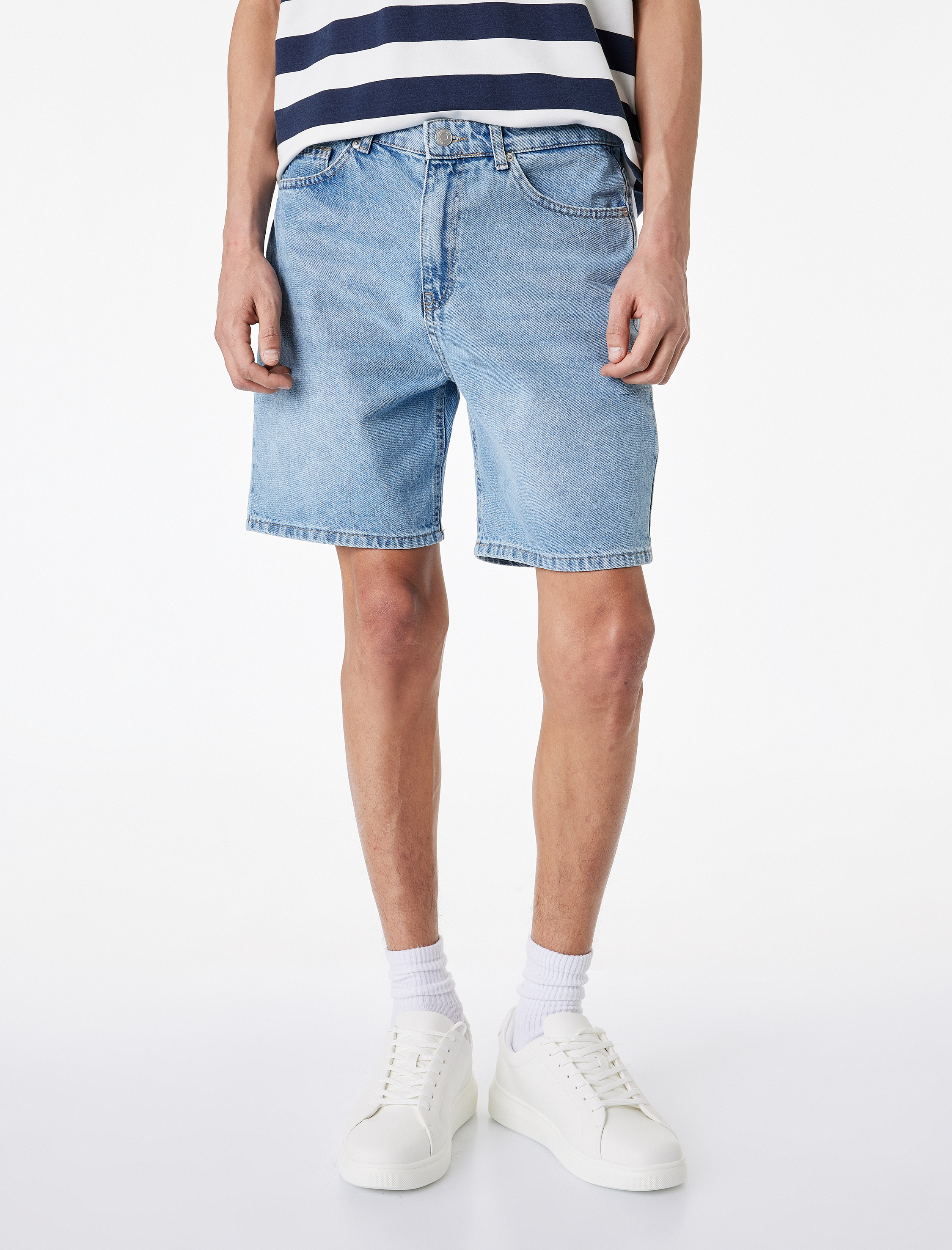   Rahat Kalıp Pamuklu Bermuda Jean Şort