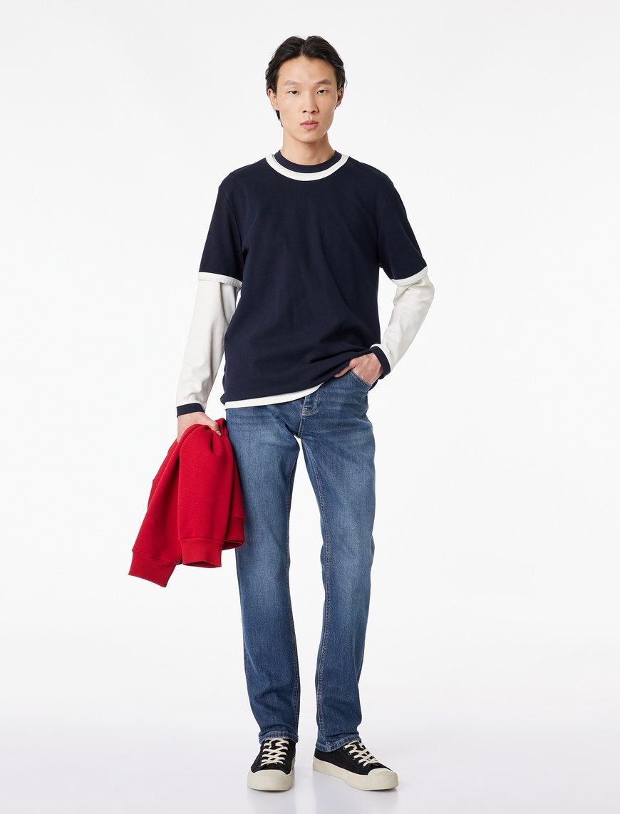 Koton Erkek Normal Bel Cepli Pamuklu Slim Fit Jean Pantolon – Brad Jean