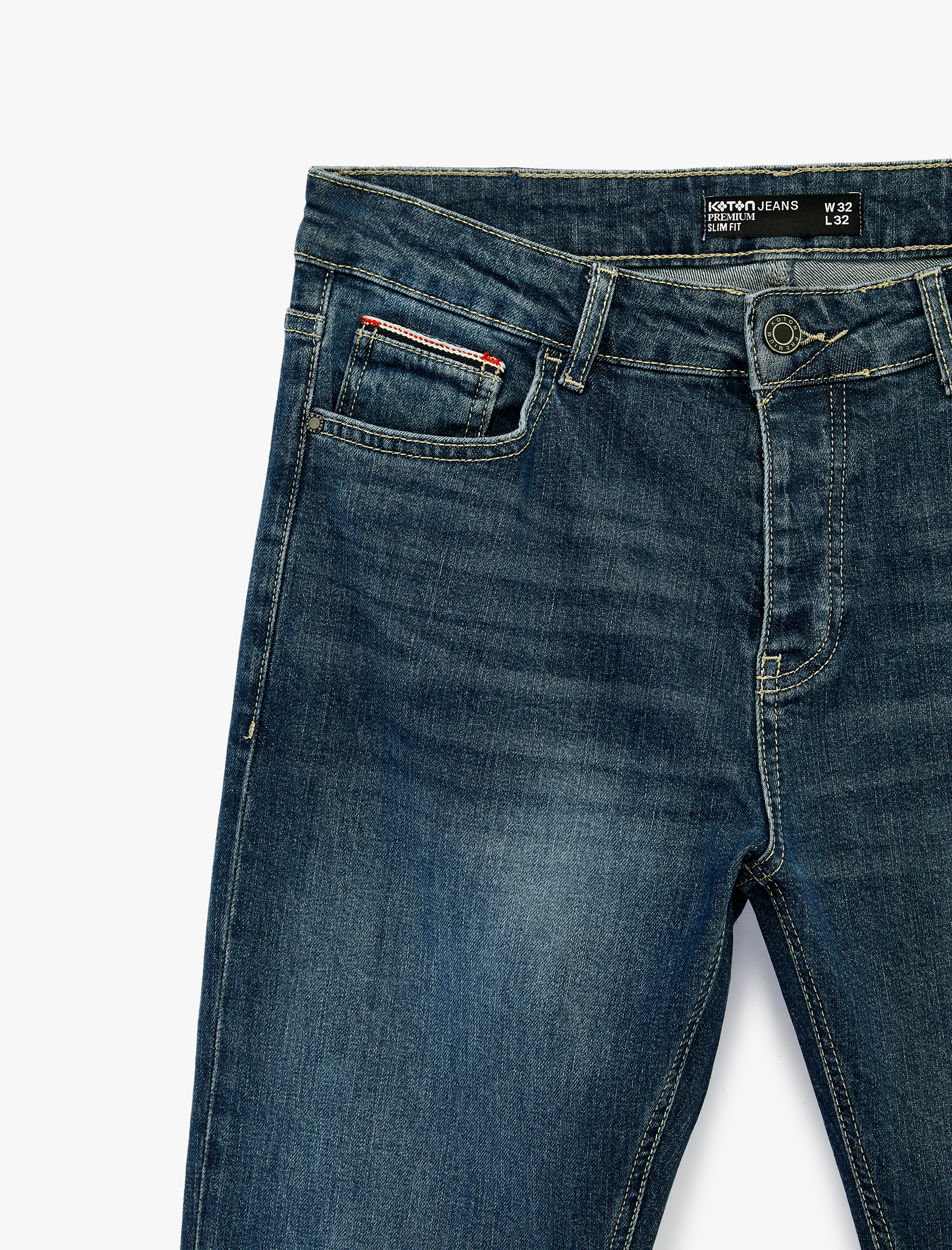   Normal Bel Cepli Pamuklu Slim Fit Jean Pantolon - Brad Jean