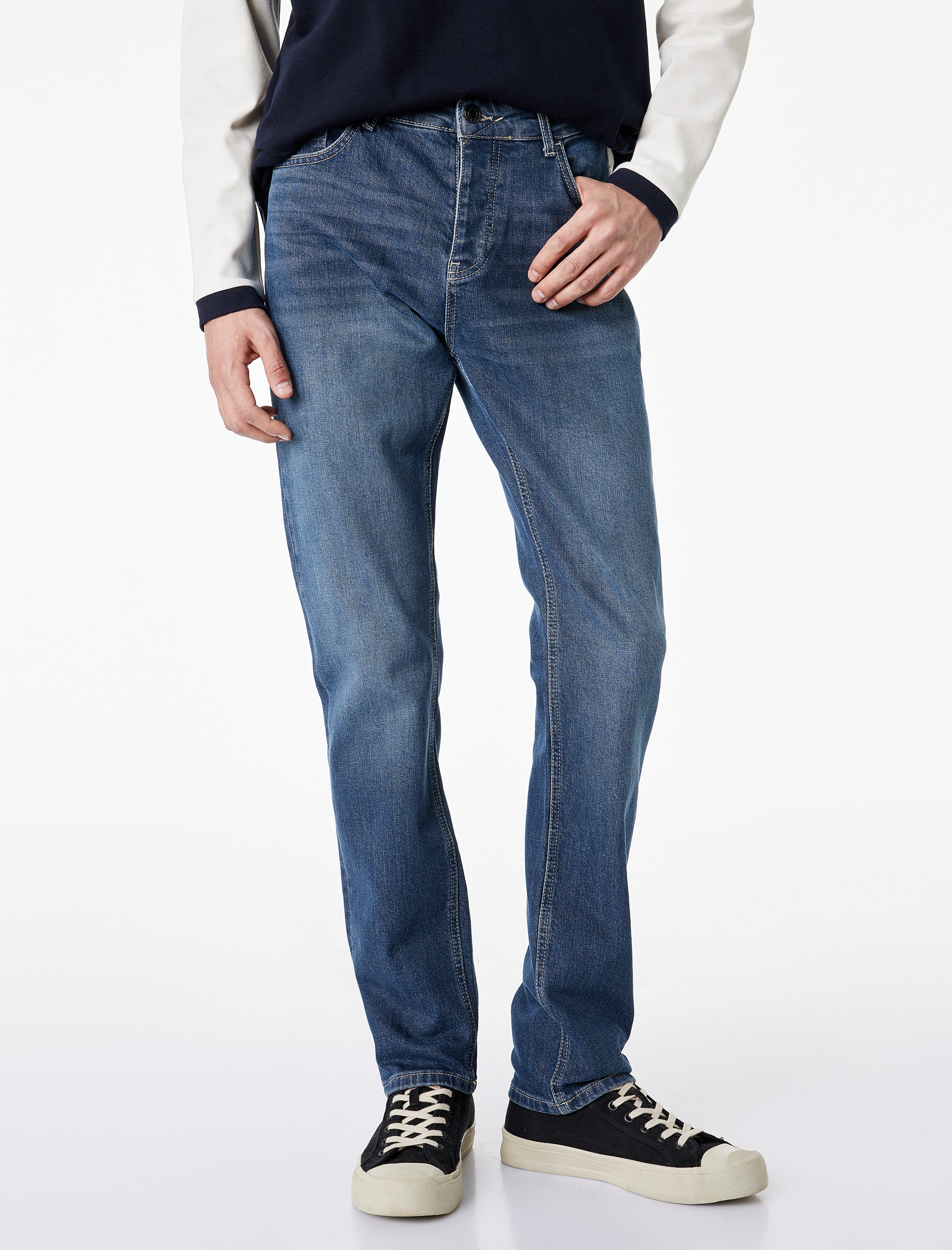   Normal Bel Cepli Pamuklu Slim Fit Jean Pantolon - Brad Jean