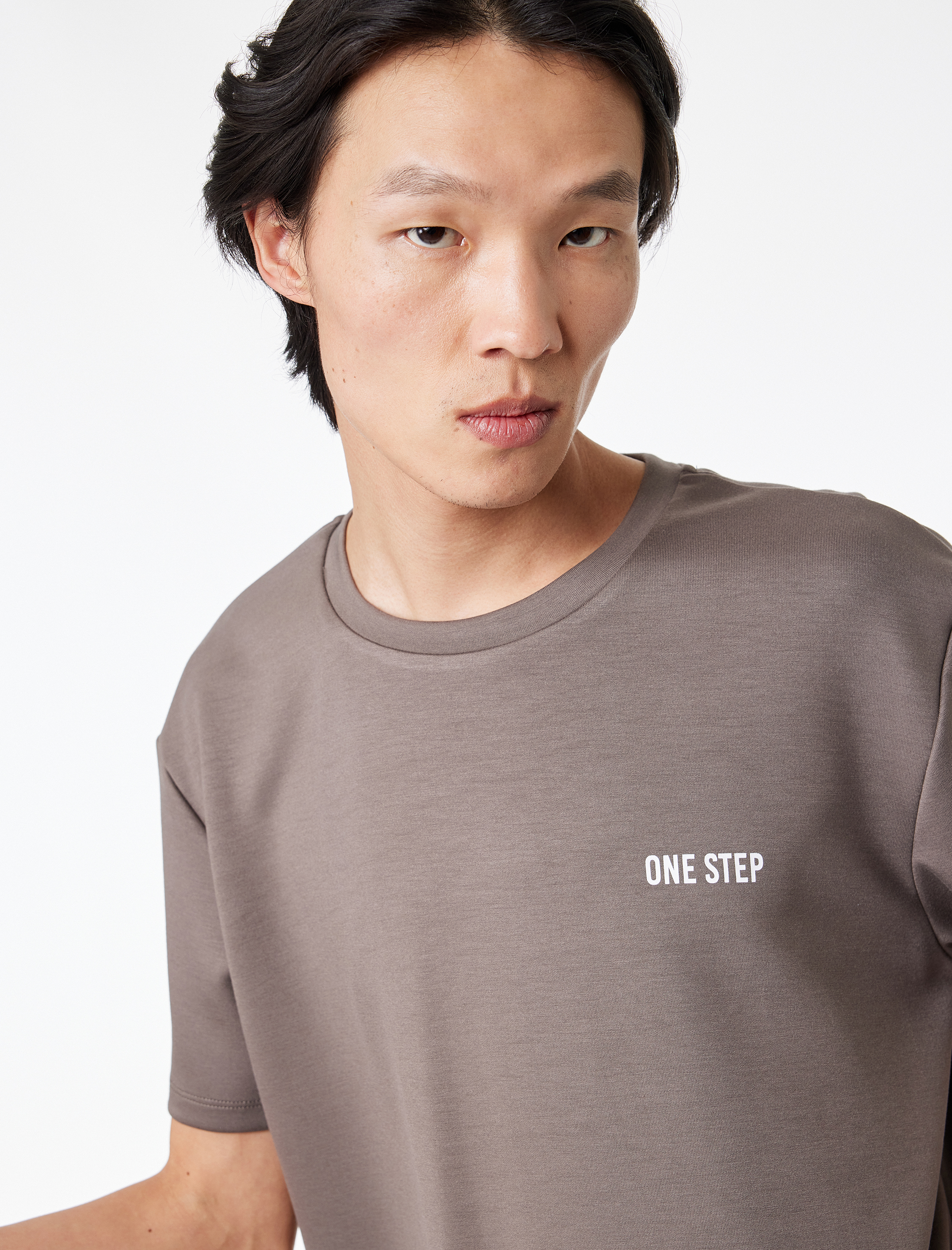   Kısa Kollu Bisiklet Yaka Viskon Karışımlı Rahat Kalıp Baskılı Spor Tişört