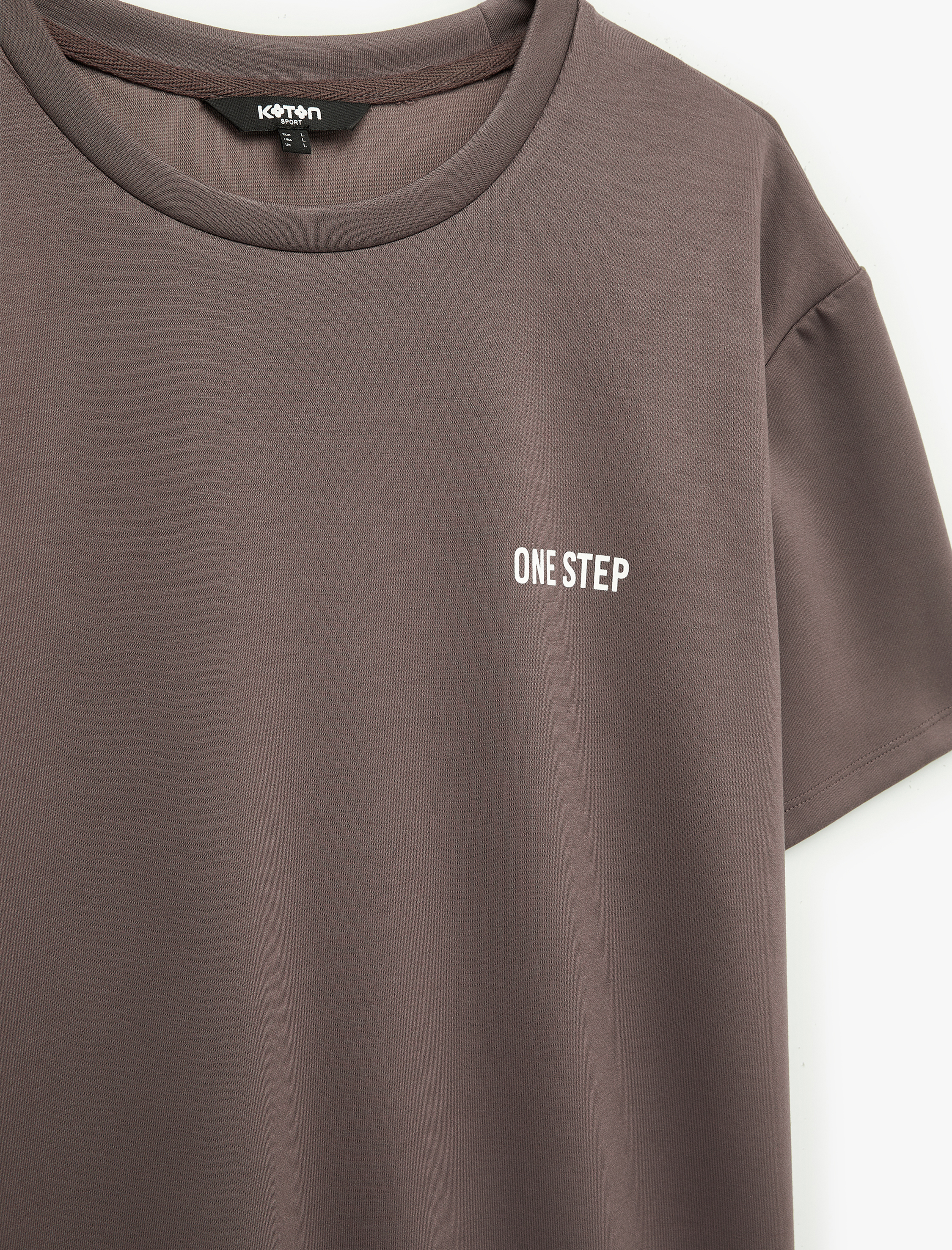   Kısa Kollu Bisiklet Yaka Viskon Karışımlı Rahat Kalıp Baskılı Spor Tişört