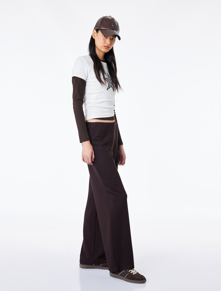  Taş Detaylı İnterlok Eşofman Altı