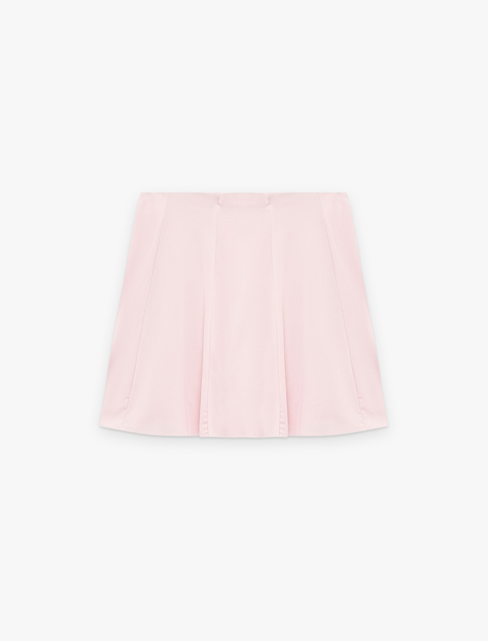  Yüksek Bel Pileli Spor Mini Şort Etek