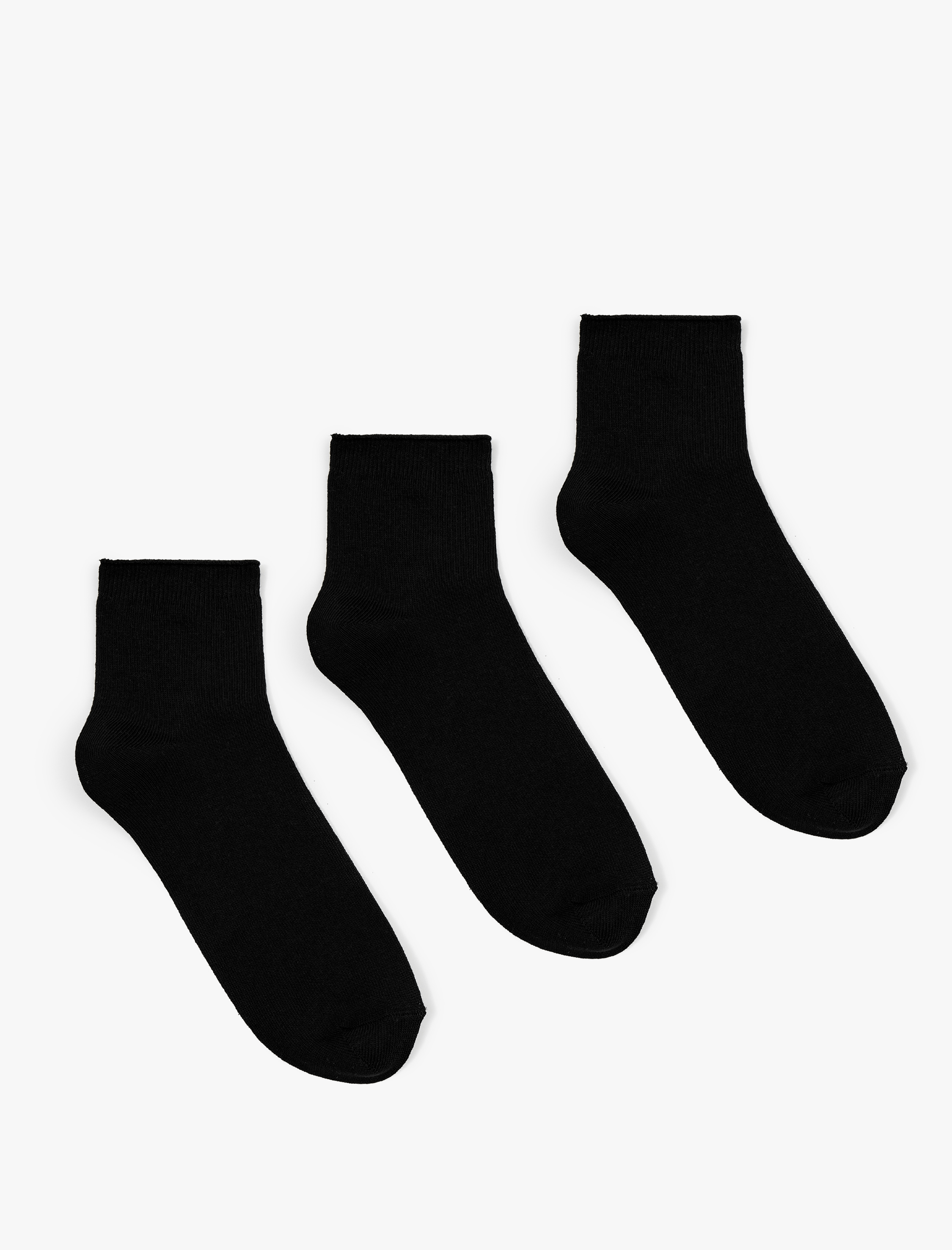  Kadın Çok Renkli Basic 3'lü Soket Çorap Seti