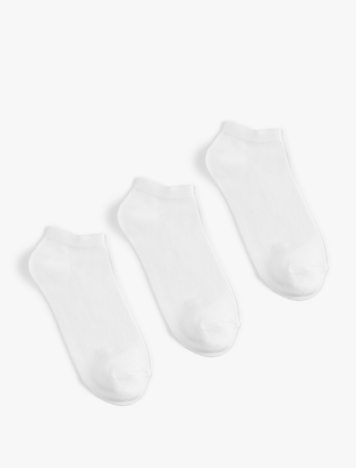 Kadın 3'lü Basic Pamuklu Patik Çorap Seti