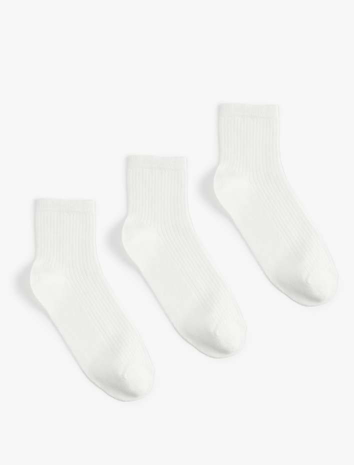 Kadın 3'lü Basic Pamuklu Patik Çorap Seti