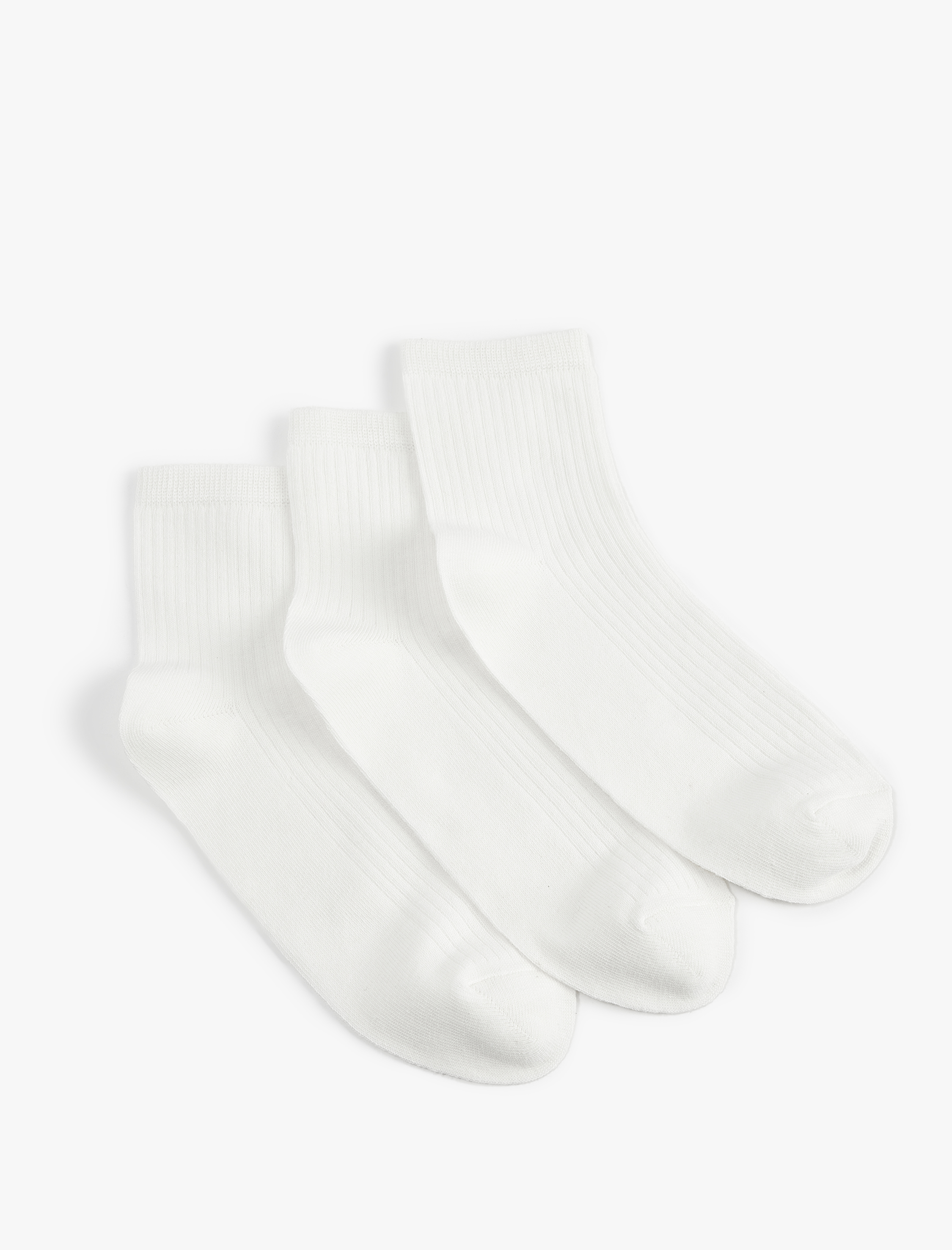  Kadın 3'lü Basic Pamuklu Patik Çorap Seti