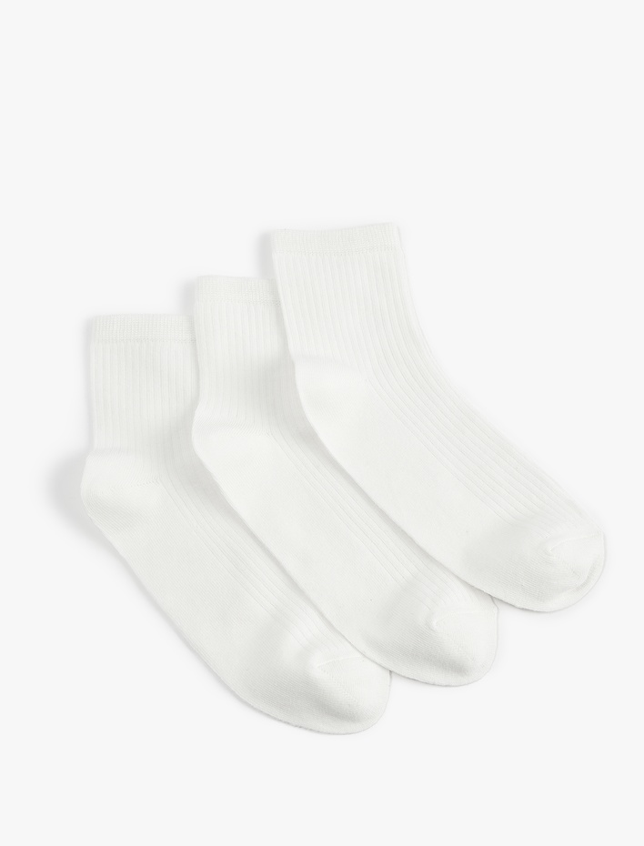Kadın 3'lü Basic Pamuklu Patik Çorap Seti